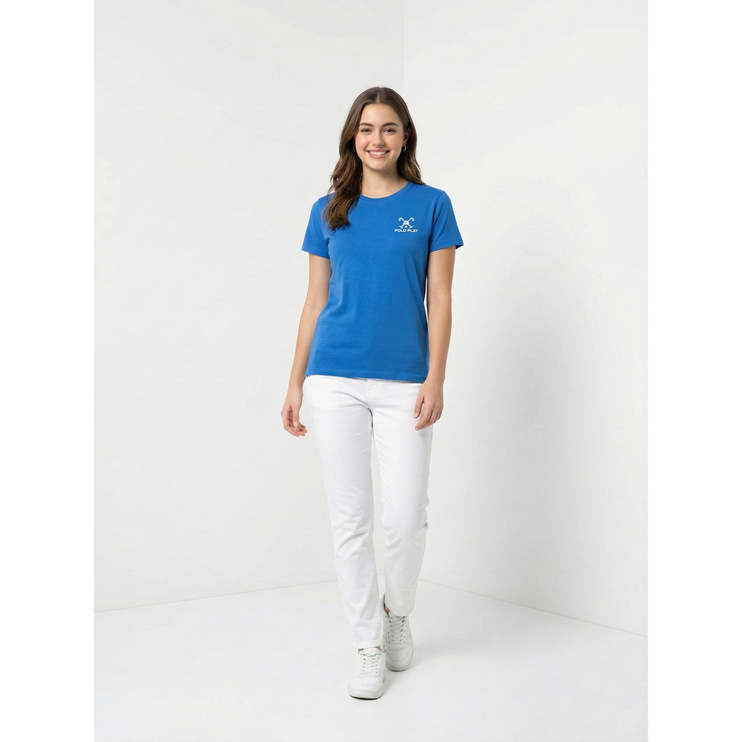 تيشيرت قطن بياقة دائرية وتفاصيل شعار-women-clothing-tshirts-image-2