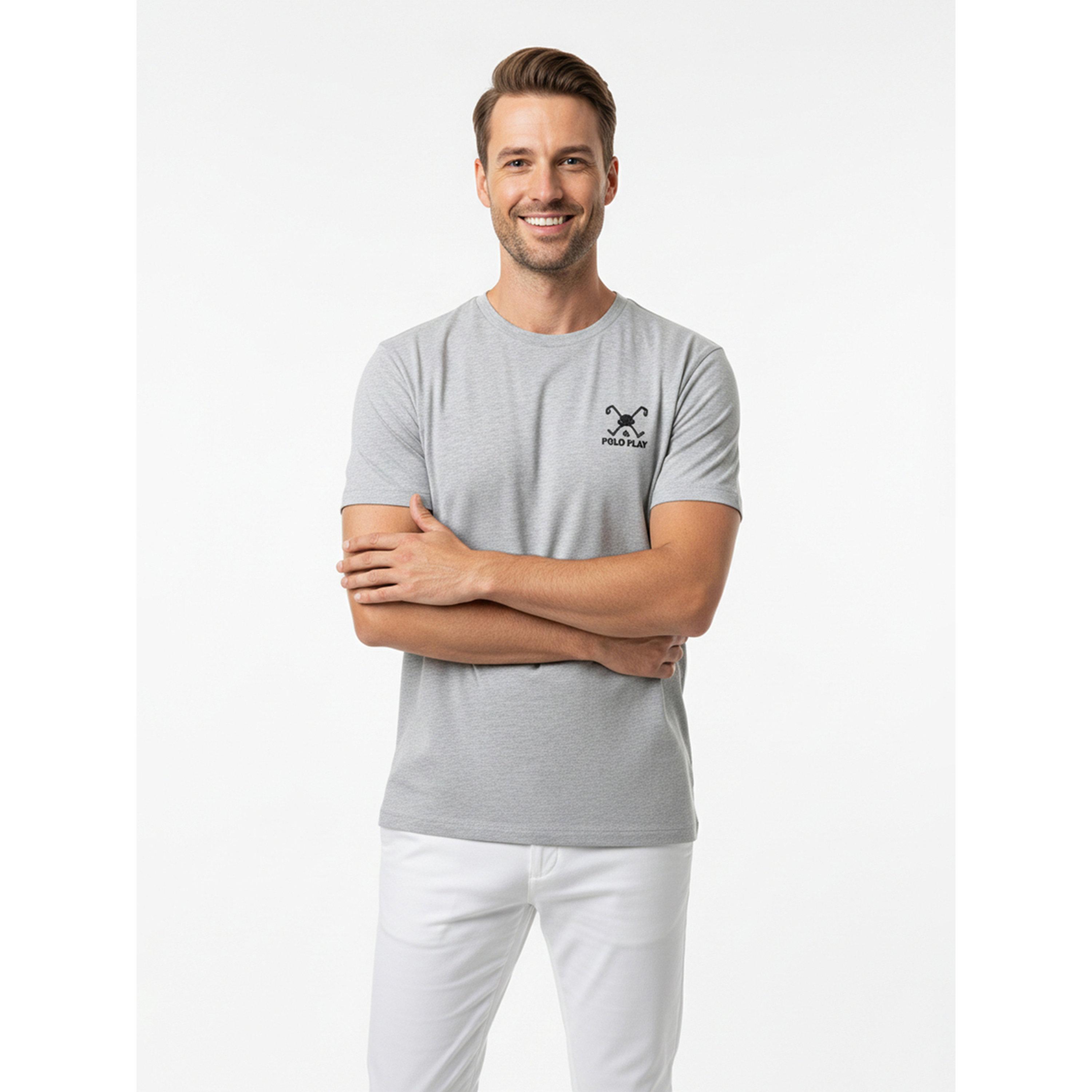 تيشيرت بأكمام قصيرة وتفاصيل شعار للرجال-men-clothing-tshirtsandpolos-tshirts-image-1