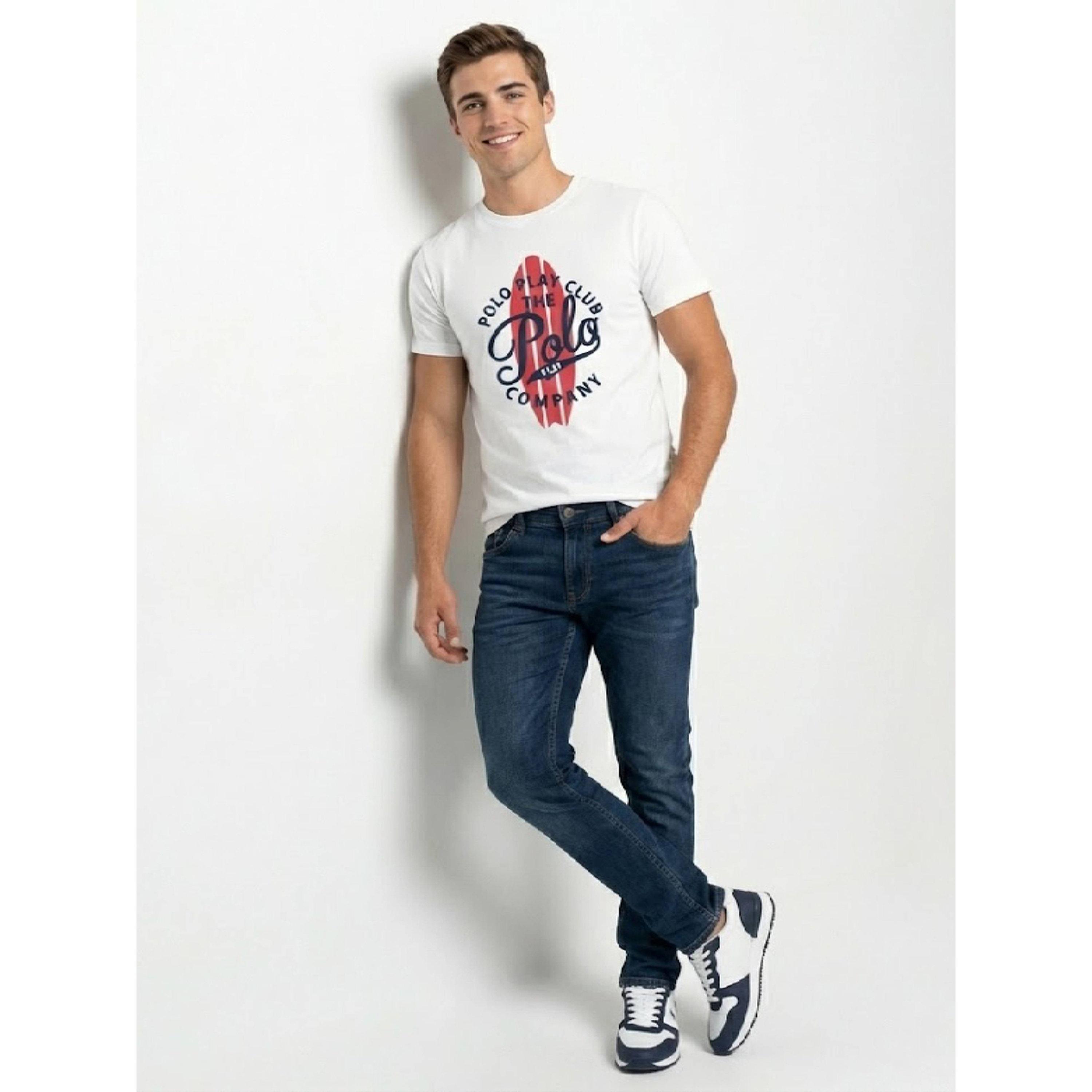 تيشيرت بياقة دائرية وشعار جرافيك للرجال-men-clothing-tshirtsandpolos-tshirts-image-2