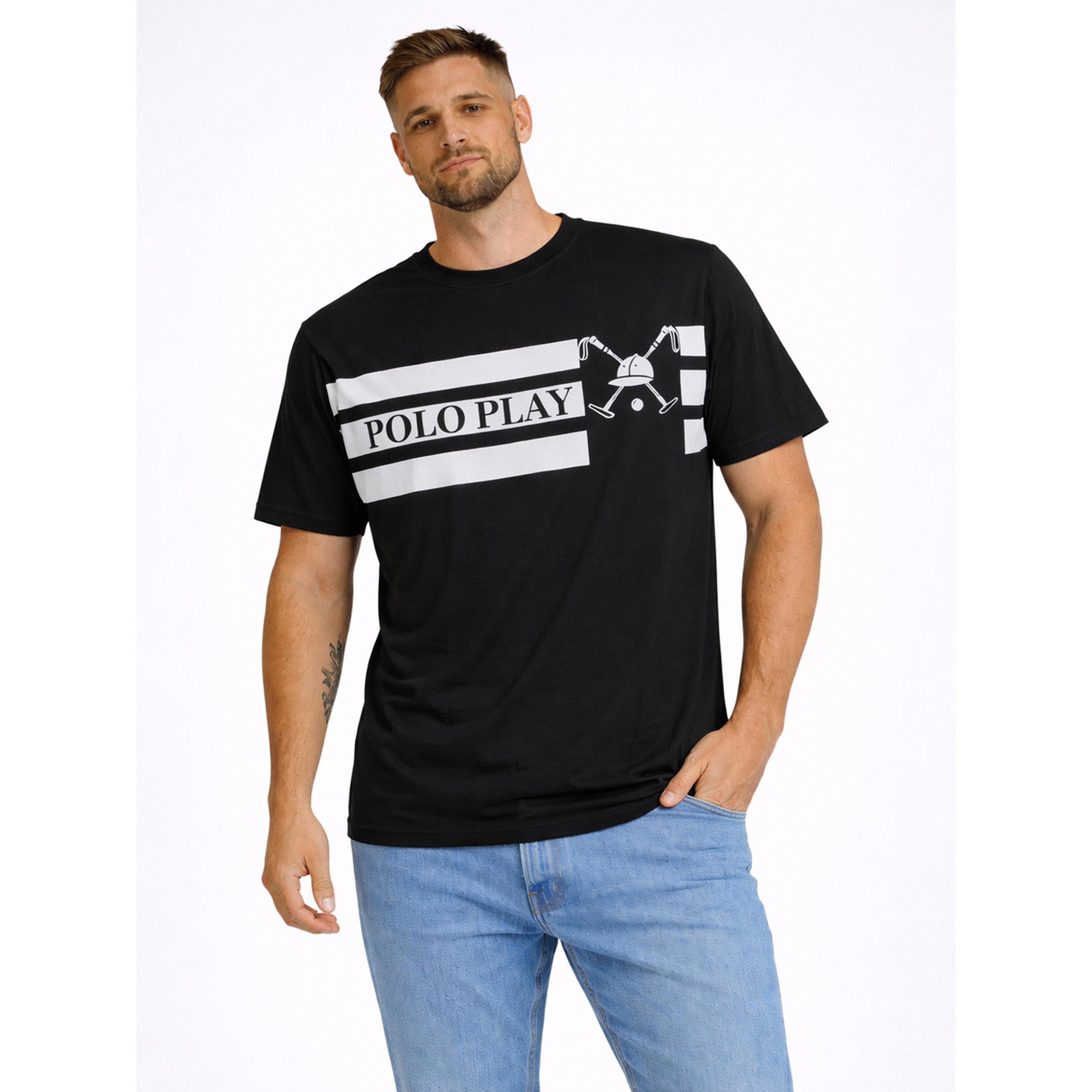 تيشيرت بياقة دائرية وشعار جرافيك للرجال-men-clothing-tshirtsandpolos-tshirts-image-1