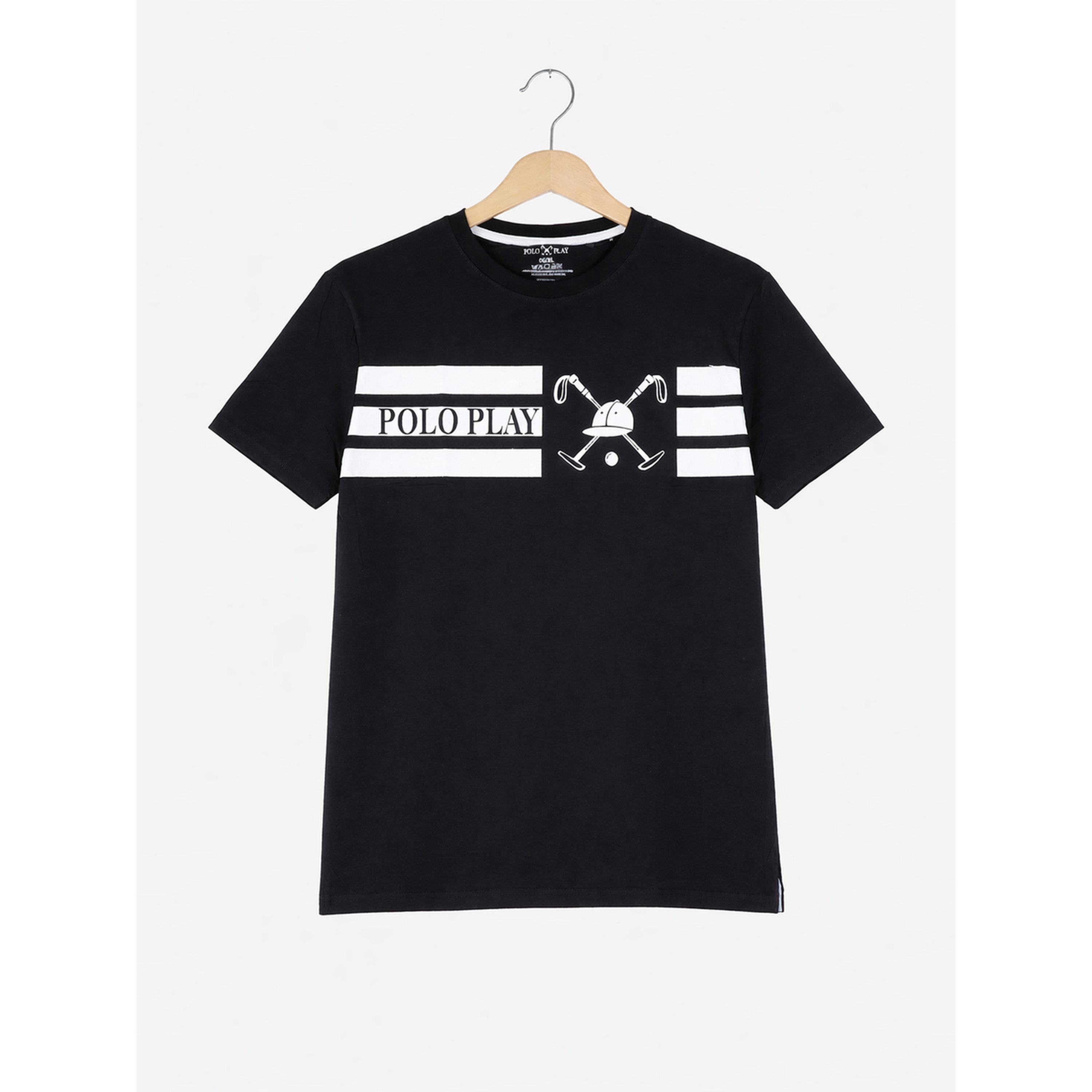 تيشيرت بياقة دائرية وشعار جرافيك للرجال-men-clothing-tshirtsandpolos-tshirts-image-4