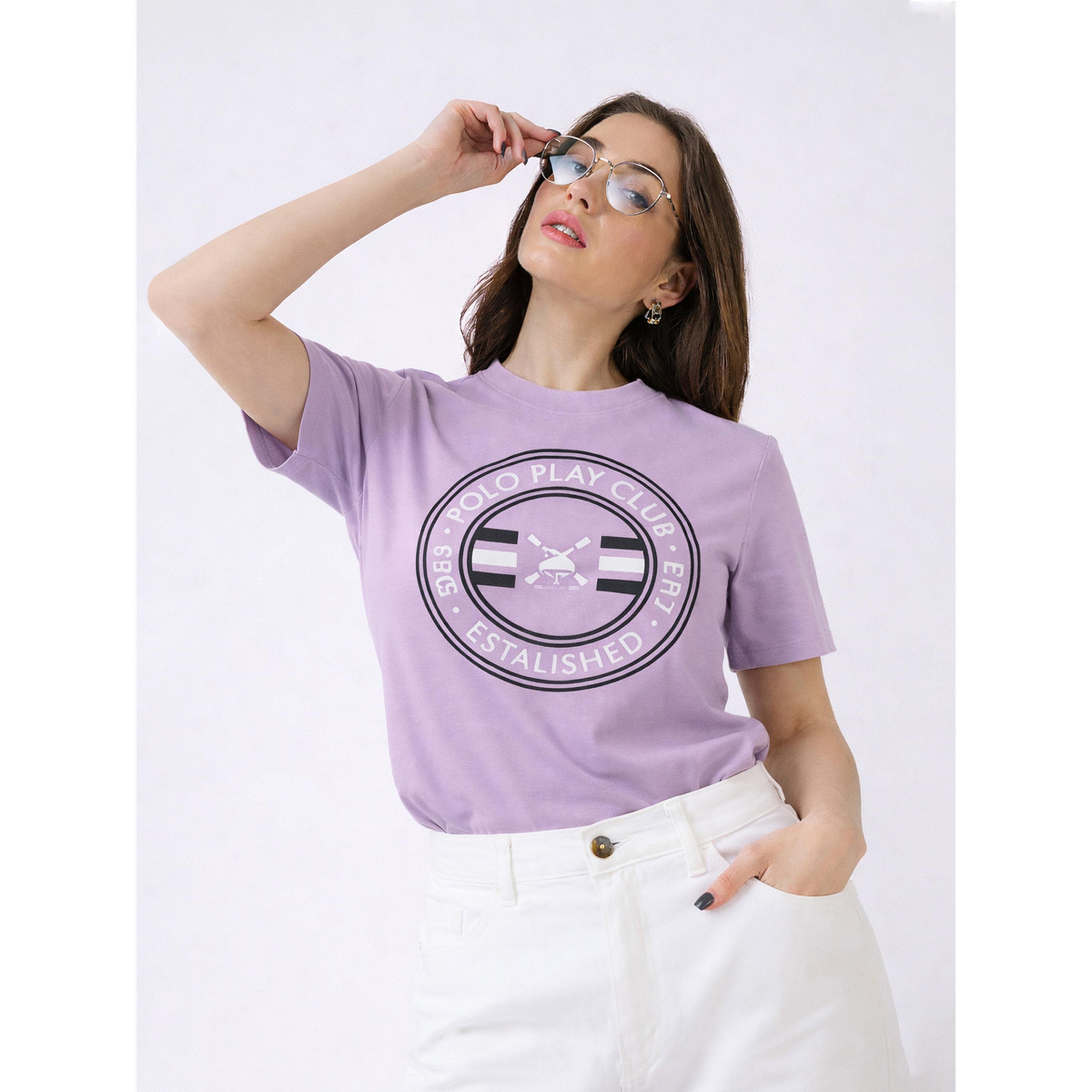 تيشيرت بياقة دائرية وشعار جرافيك-women-clothing-tshirts-image-1