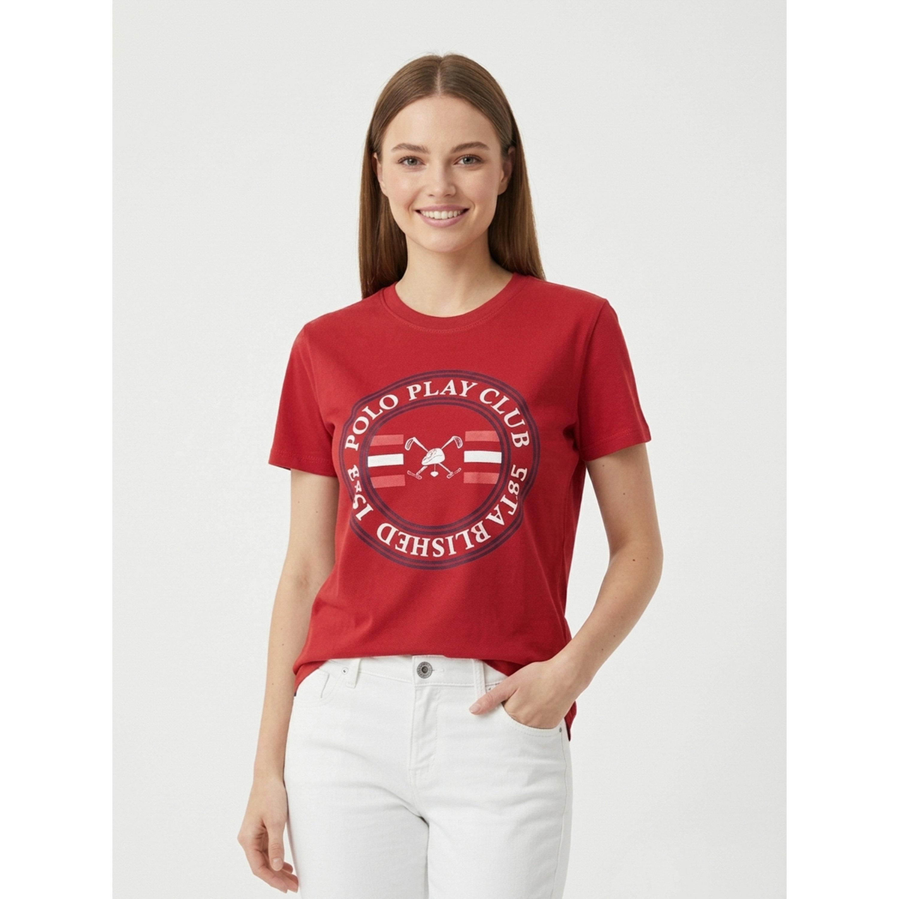 تيشيرت بياقة دائرية وشعار جرافيك-women-clothing-tshirts-image-1