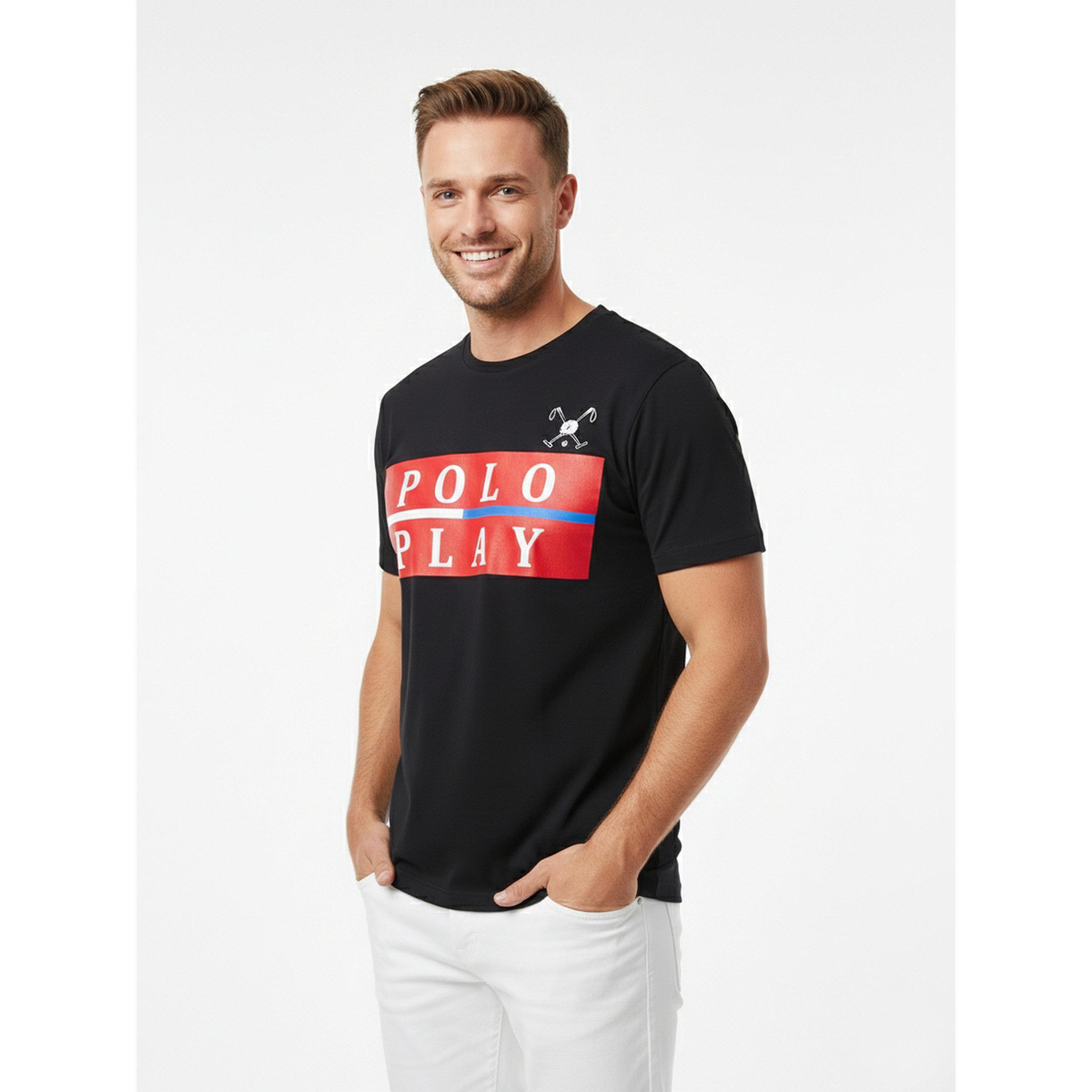 تيشيرت بياقة دائرية وشعار جرافيك للرجال-men-clothing-tshirtsandpolos-tshirts-image-1