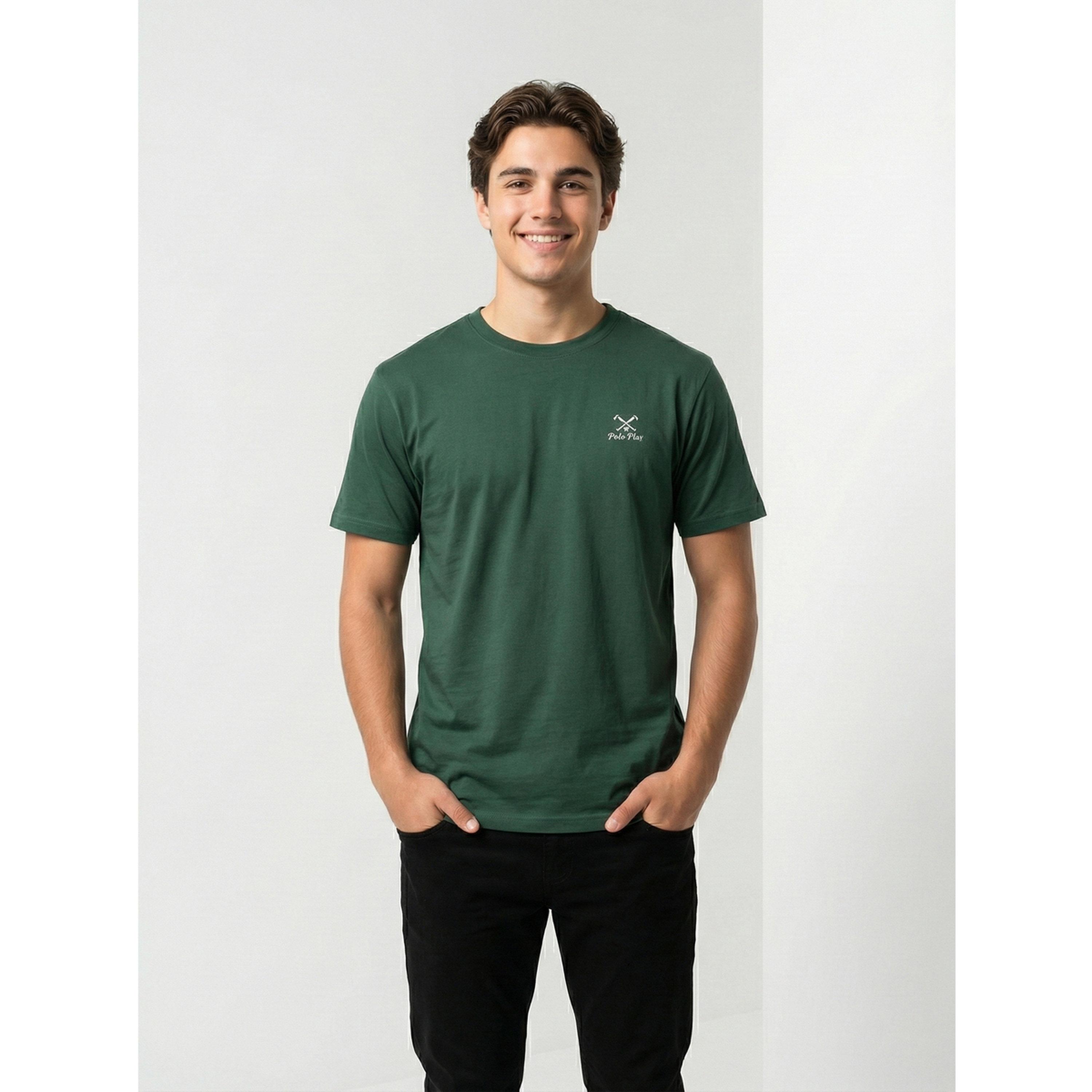 تيشيرت بأكمام قصيرة وتفاصيل شعار للرجال-men-clothing-tshirtsandpolos-tshirts-image-1