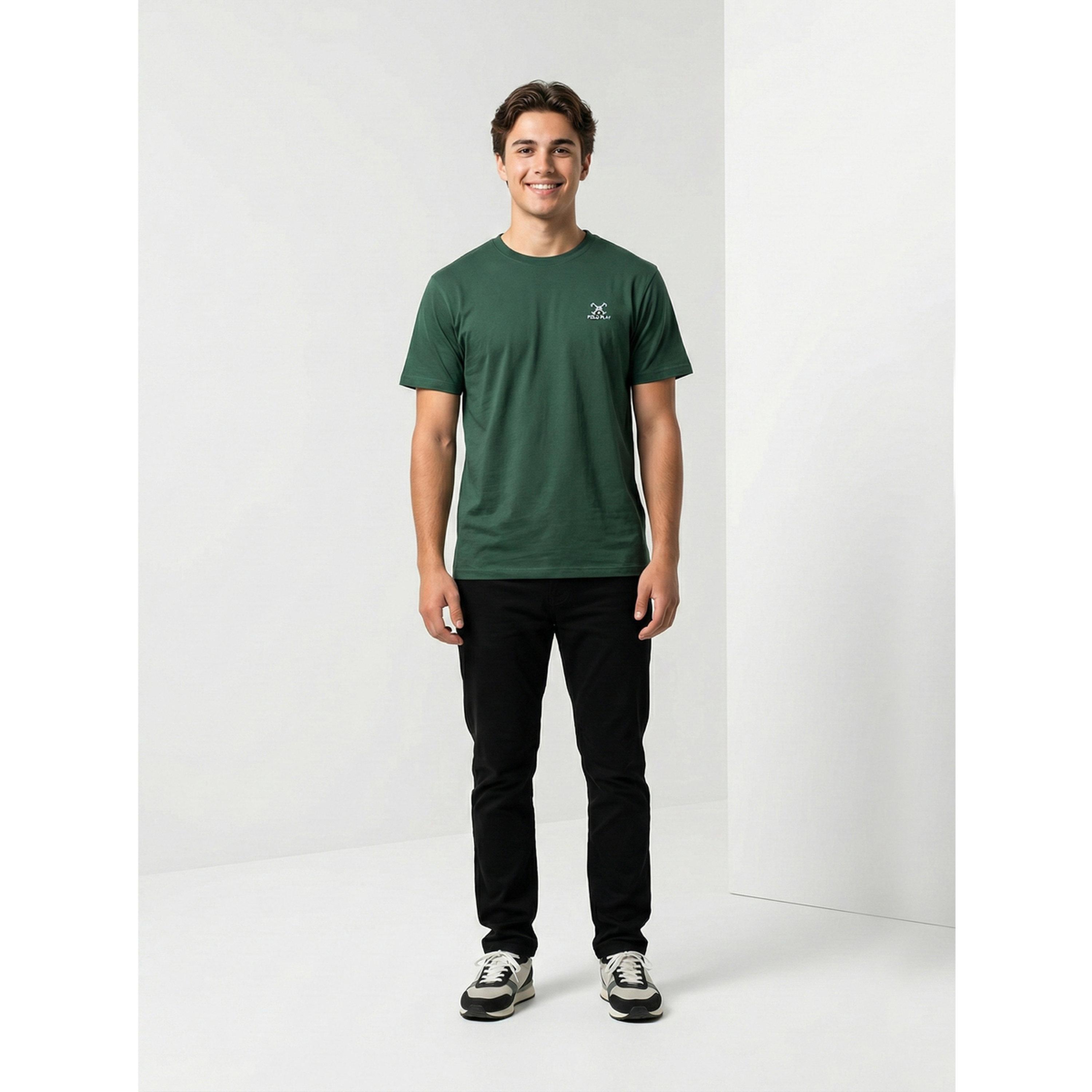 تيشيرت بأكمام قصيرة وتفاصيل شعار للرجال-men-clothing-tshirtsandpolos-tshirts-image-2