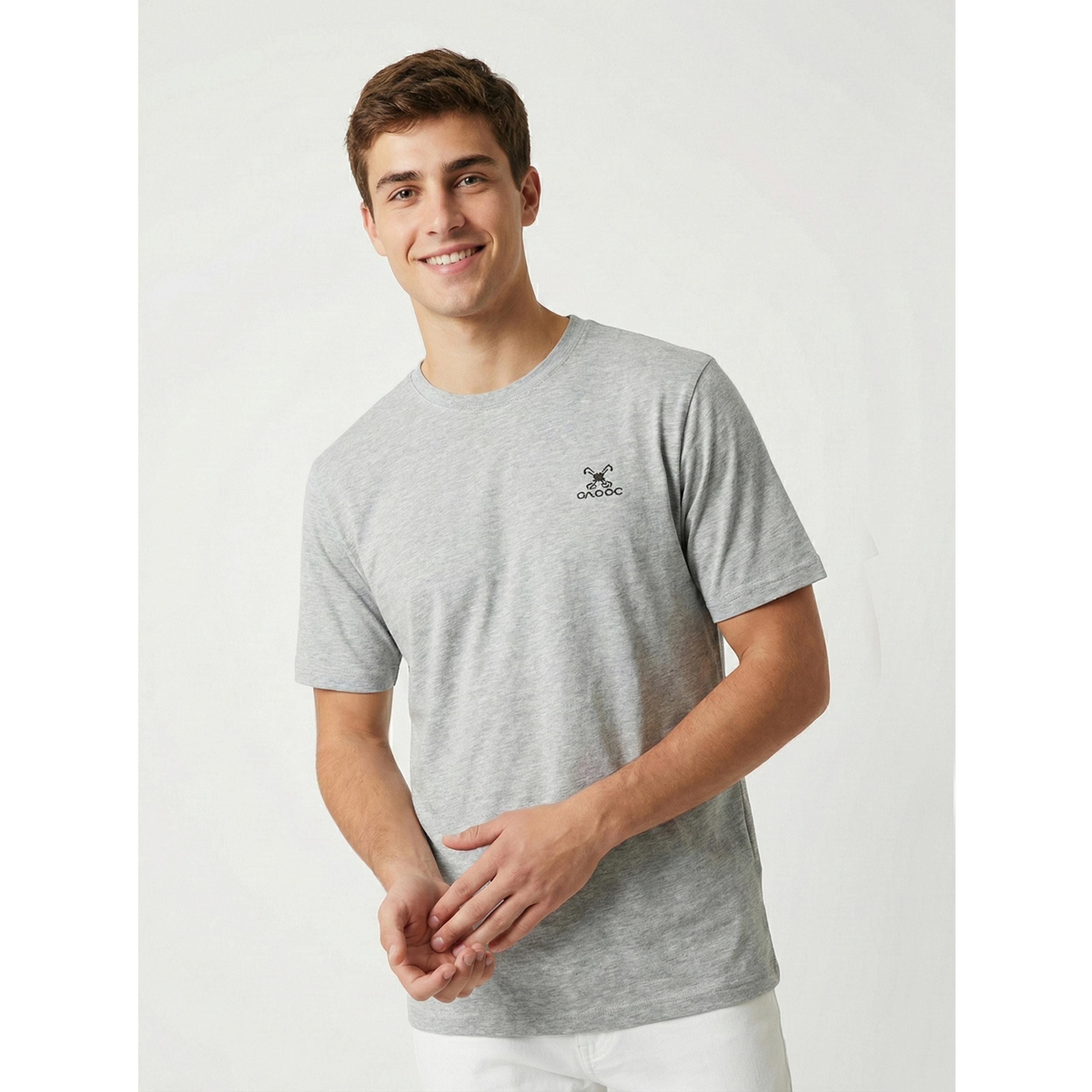 تيشيرت بأكمام قصيرة وتفاصيل شعار للرجال-men-clothing-tshirtsandpolos-tshirts-image-1