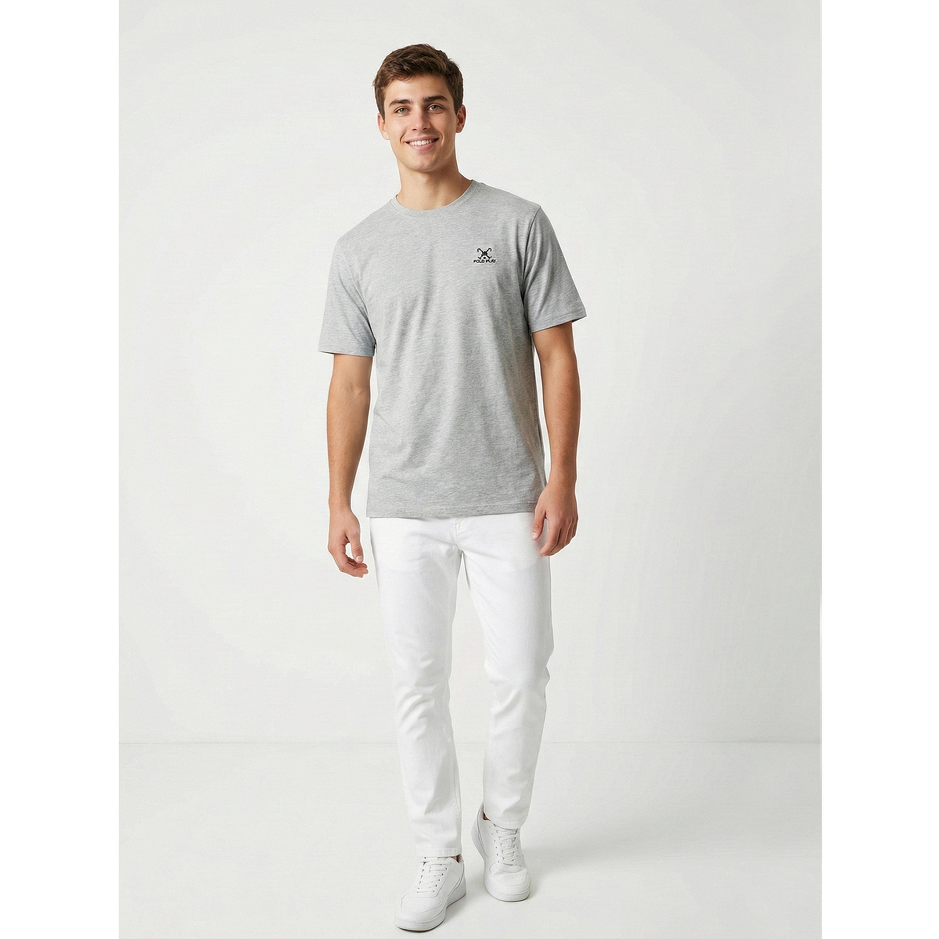 تيشيرت بأكمام قصيرة وتفاصيل شعار للرجال-men-clothing-tshirtsandpolos-tshirts-image-2