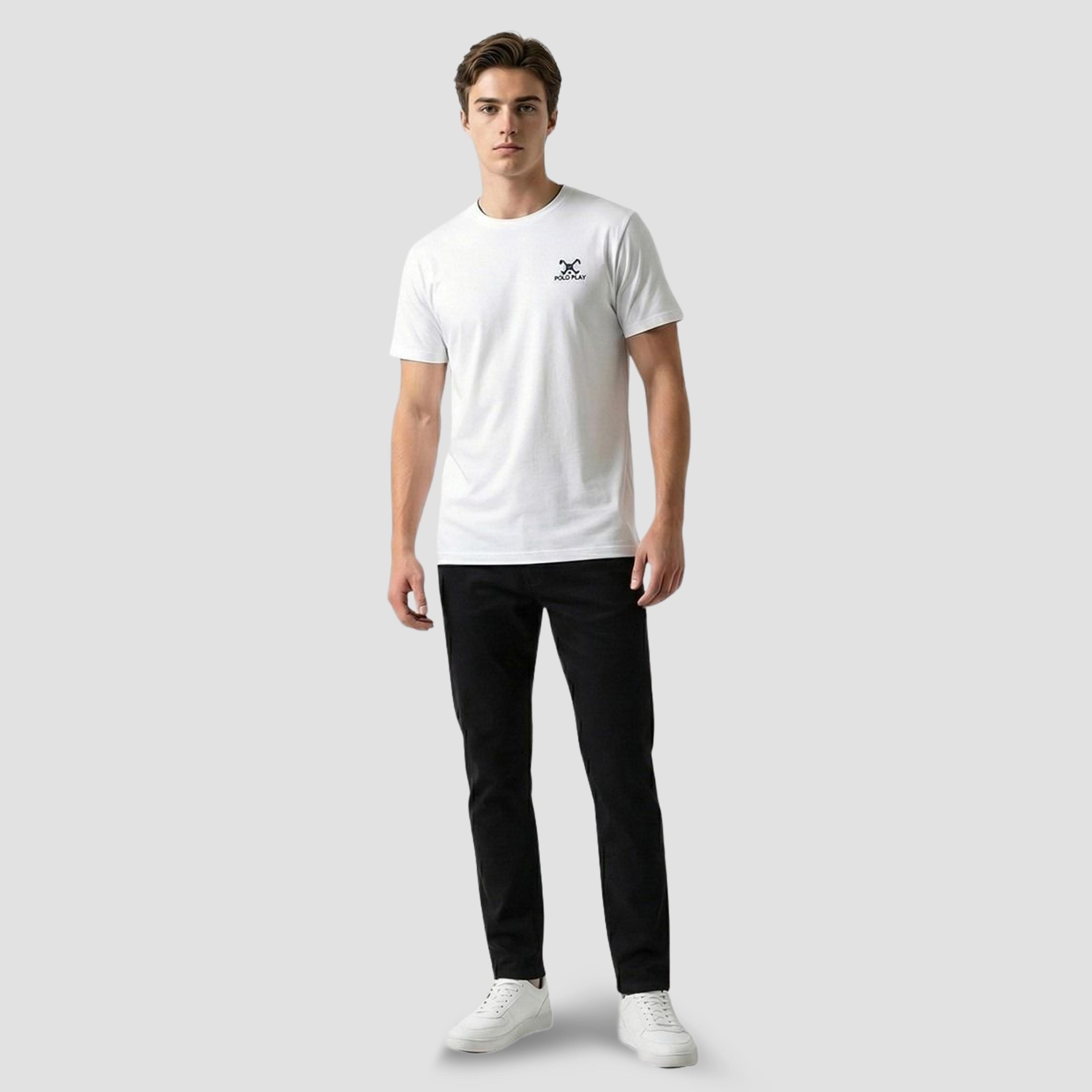 تيشيرت بأكمام قصيرة وتفاصيل شعار للرجال-men-clothing-tshirtsandpolos-tshirts-image-2