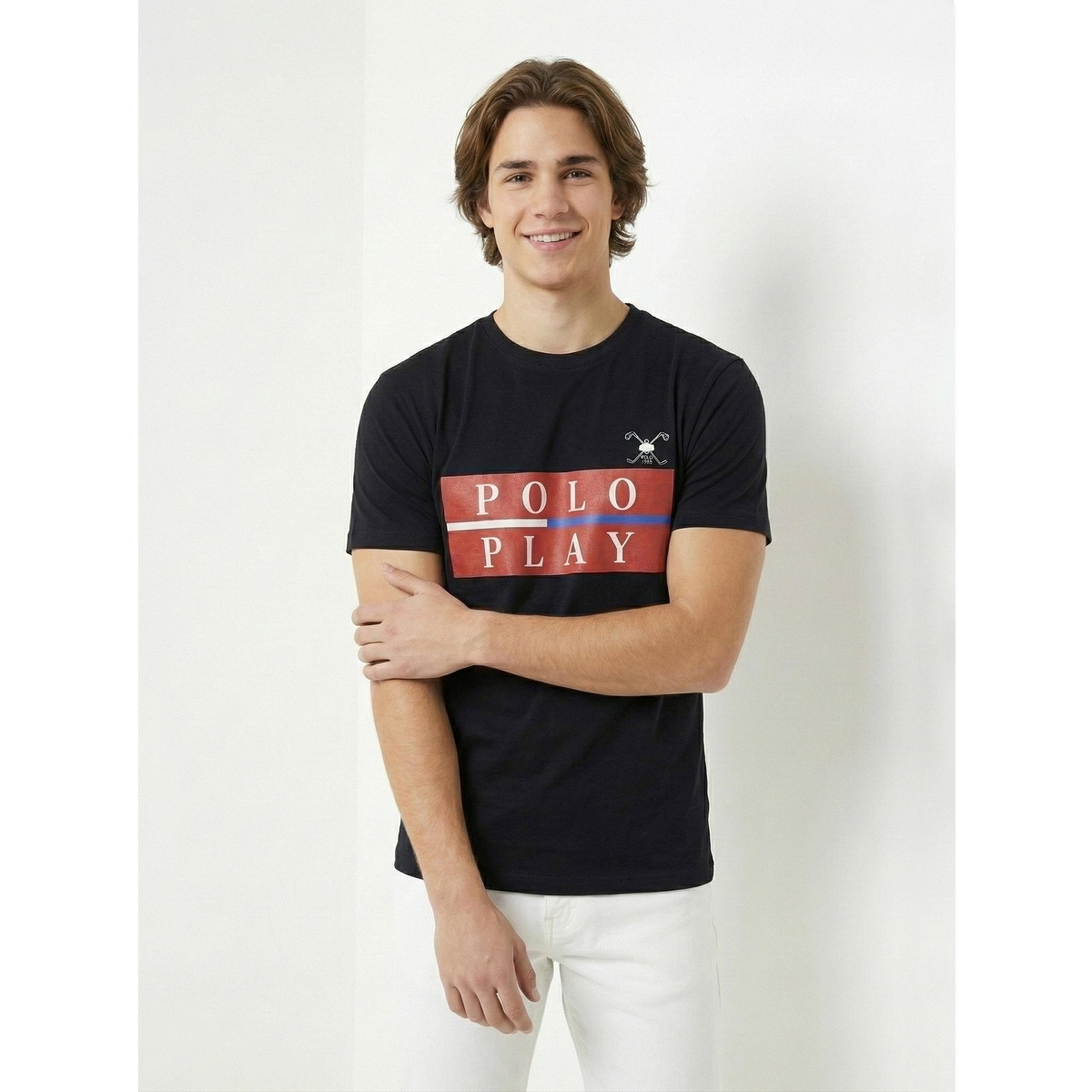 تيشيرت بياقة دائرية وشعار جرافيك للرجال-men-clothing-tshirtsandpolos-tshirts-image-1