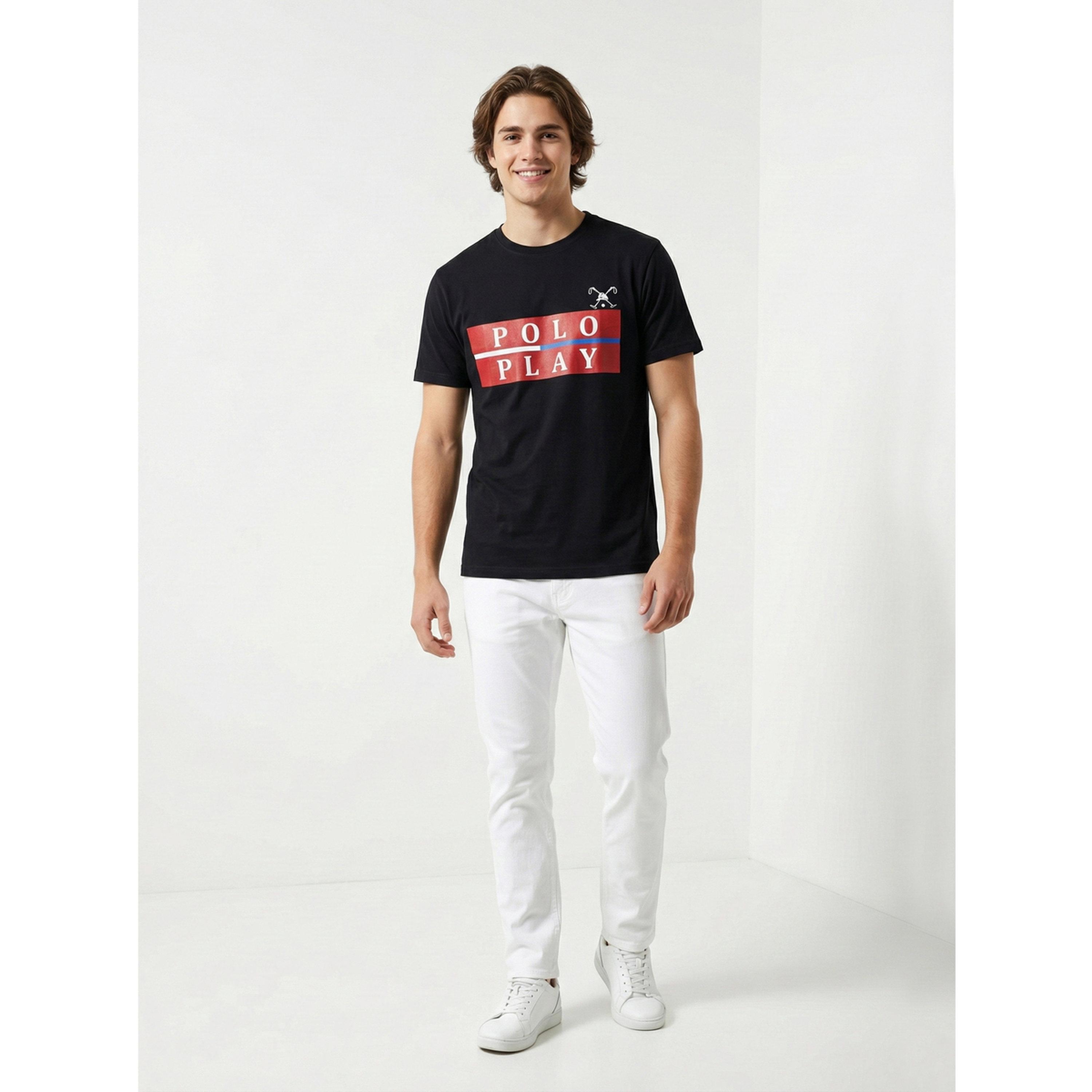 تيشيرت بياقة دائرية وشعار جرافيك للرجال-men-clothing-tshirtsandpolos-tshirts-image-2
