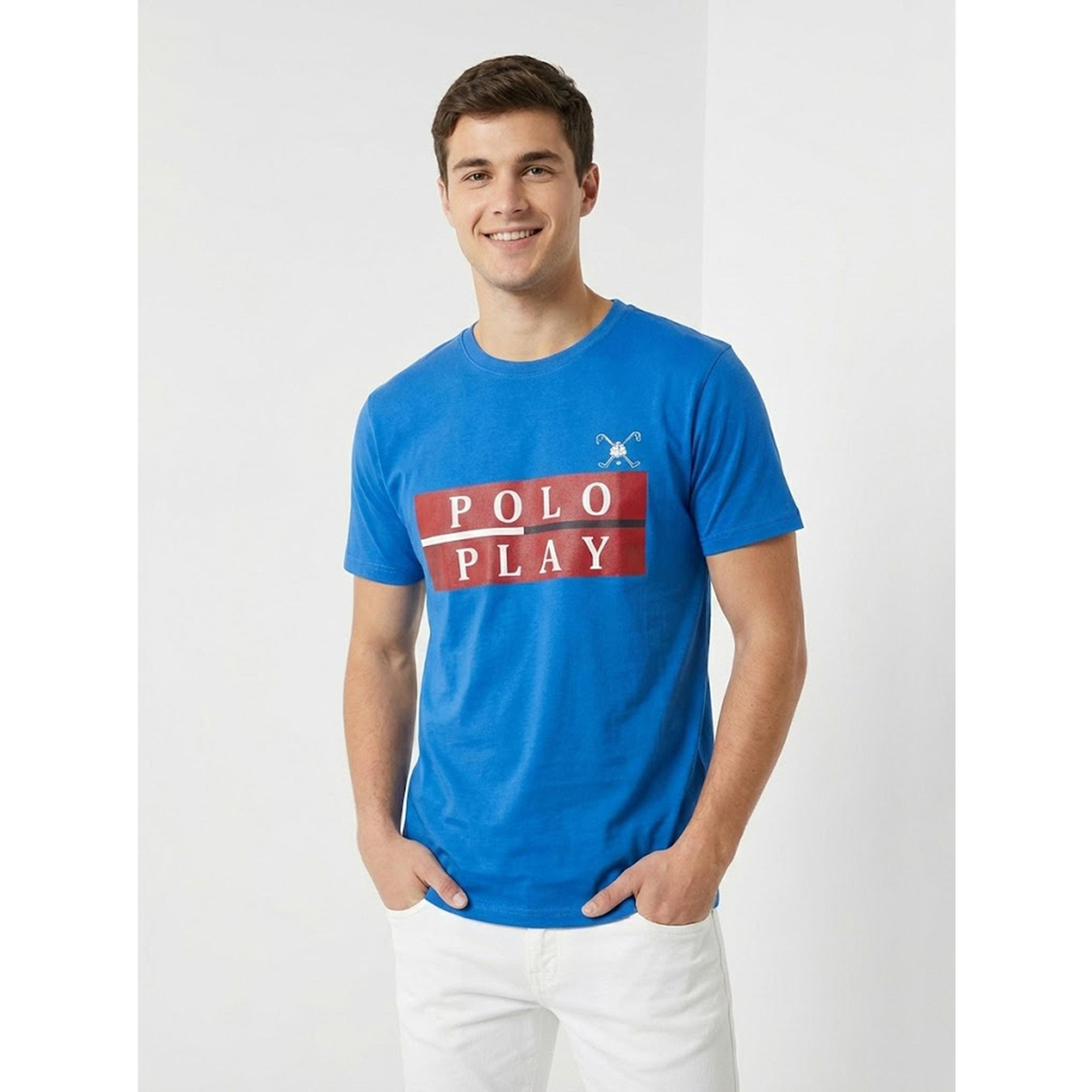 تيشيرت بياقة دائرية وشعار جرافيك للرجال-men-clothing-tshirtsandpolos-tshirts-image-1