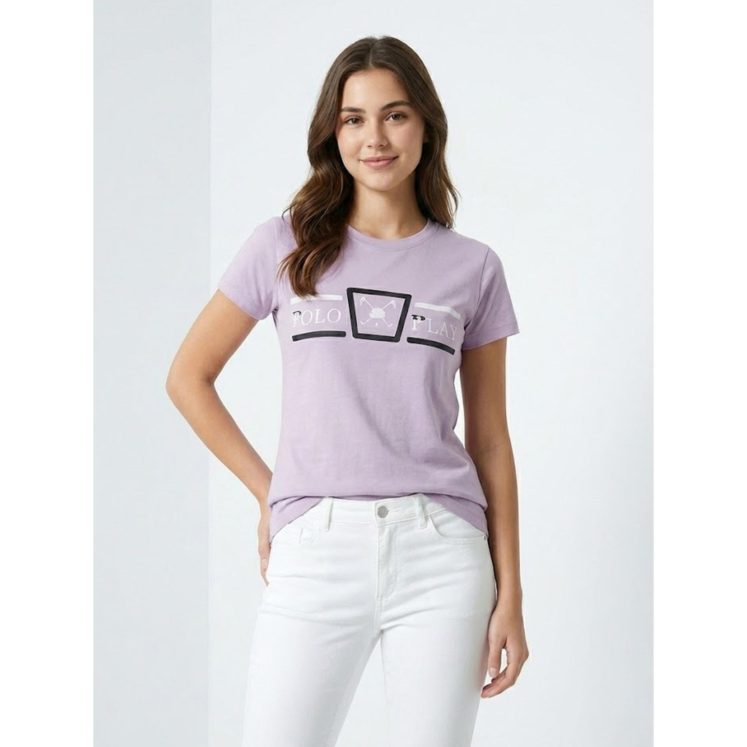 تيشيرت بياقة دائرية وشعار جرافيك-women-clothing-tshirts-image-1
