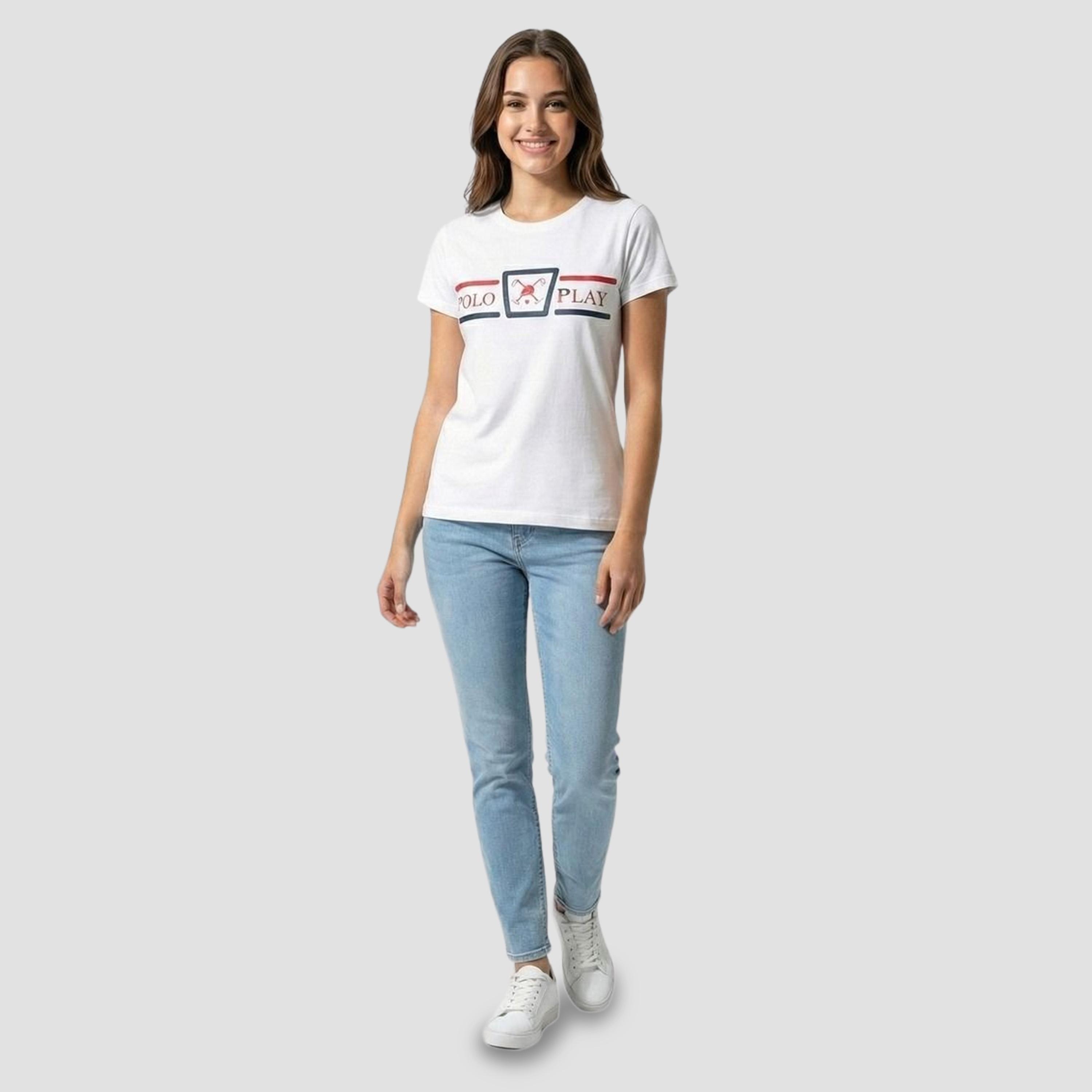 تيشيرت بأكمام قصيرة وطبعة شعار-women-clothing-tshirts-image-2