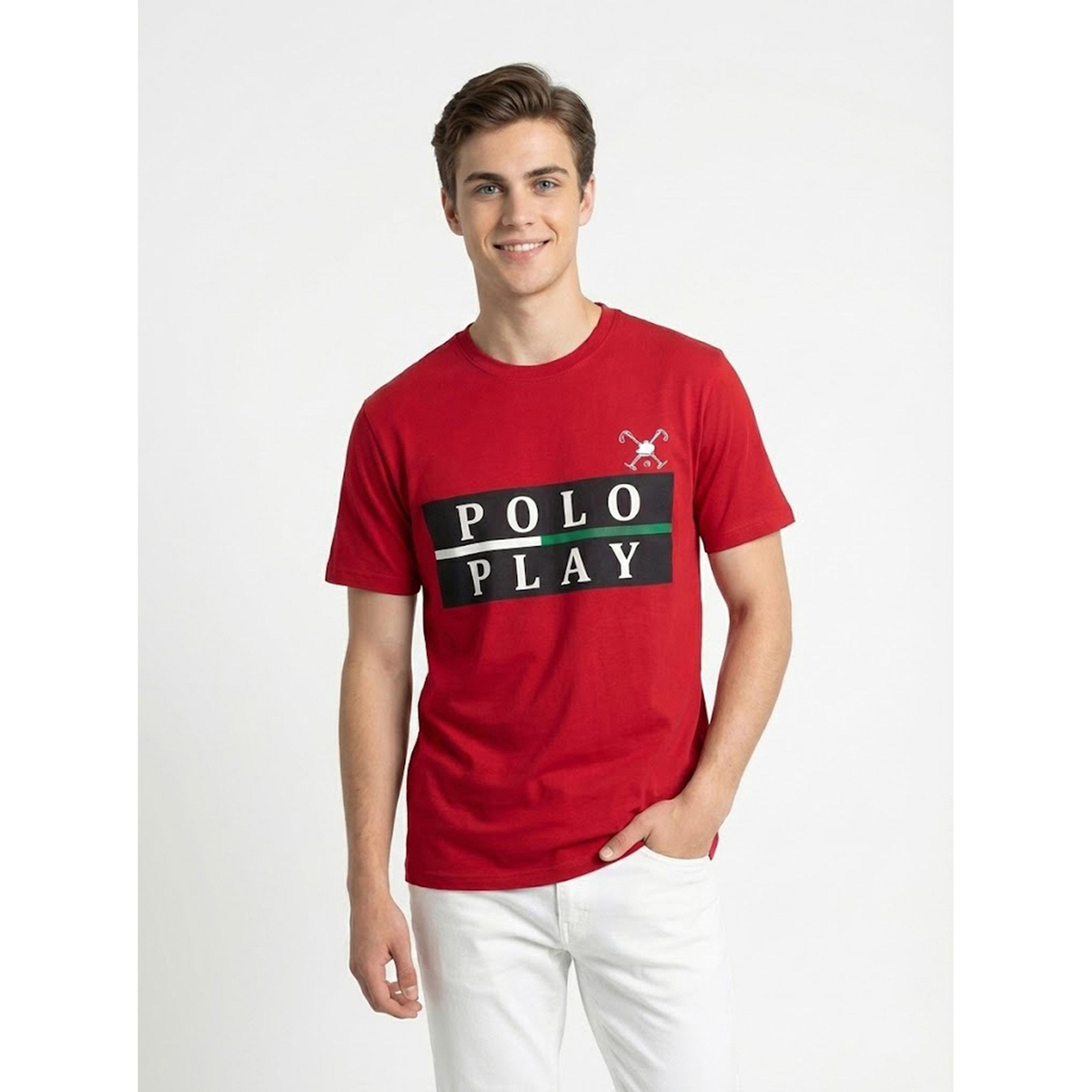 تيشيرت بياقة دائرية وشعار جرافيك للرجال-men-clothing-tshirtsandpolos-tshirts-image-1