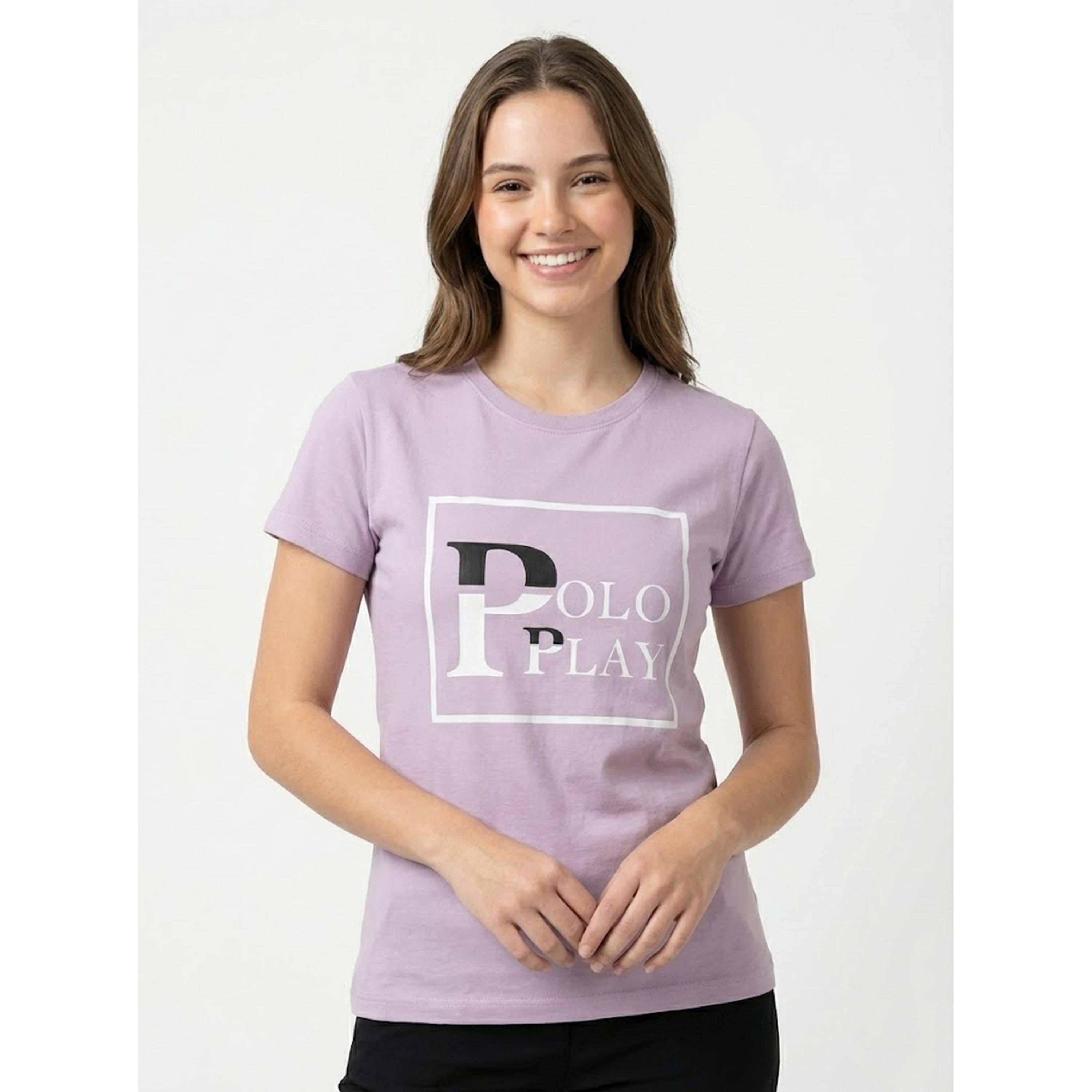 تيشيرت بياقة دائرية وشعار جرافيك-women-clothing-tshirts-image-1