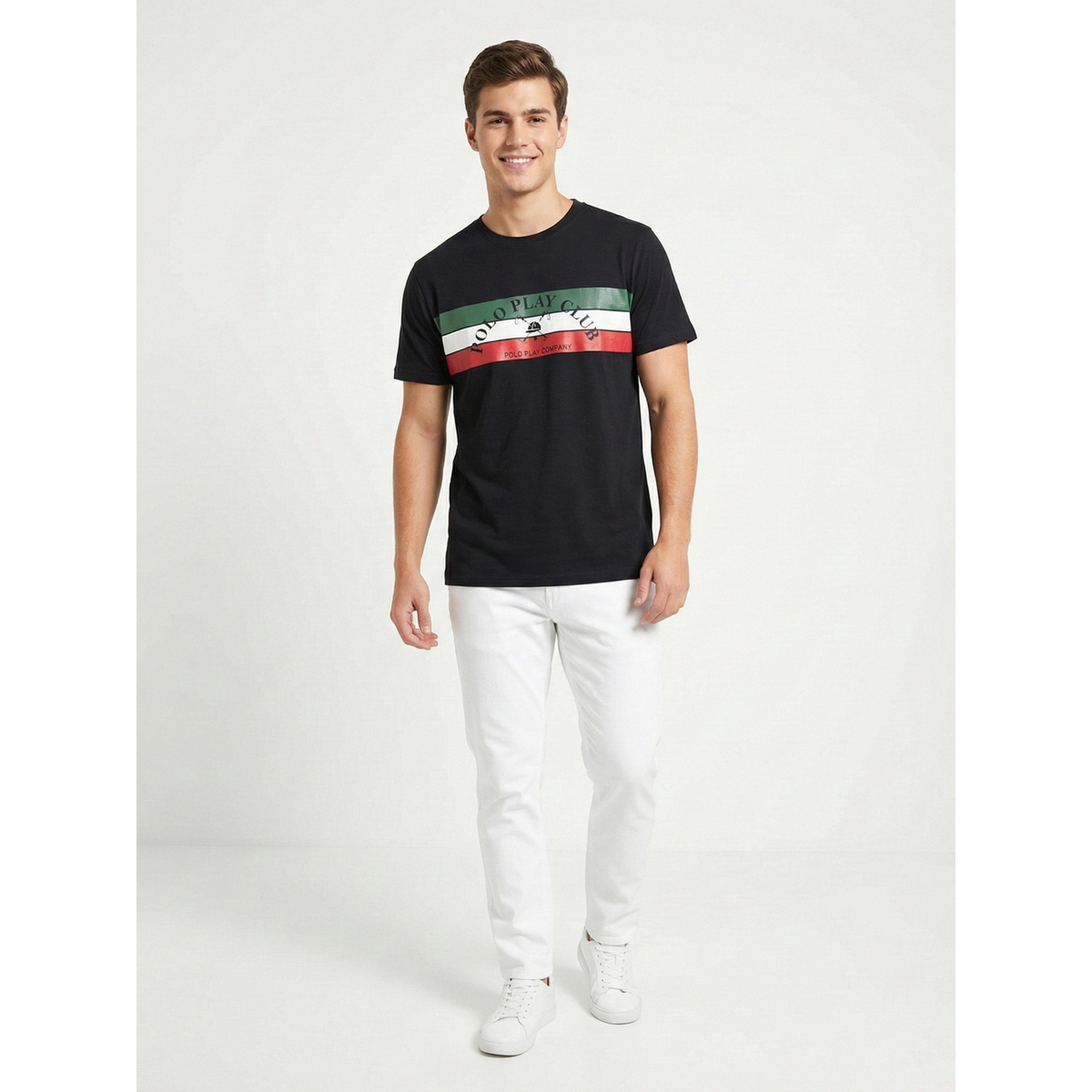 تيشيرت بياقة دائرية وشعار جرافيك للرجال-men-clothing-tshirtsandpolos-tshirts-image-2