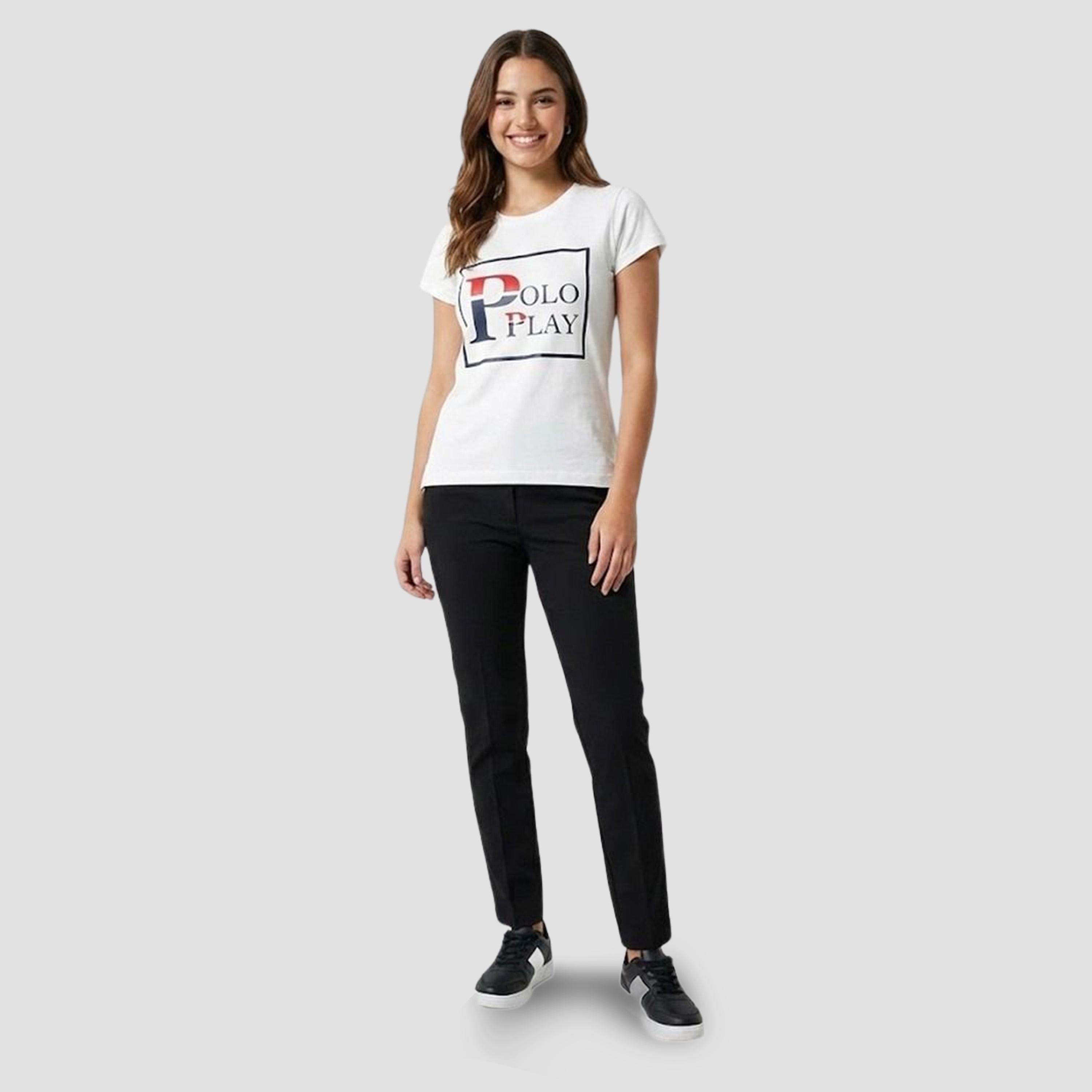 تيشيرت بأكمام قصيرة وطبعة شعار-women-clothing-tshirts-image-2