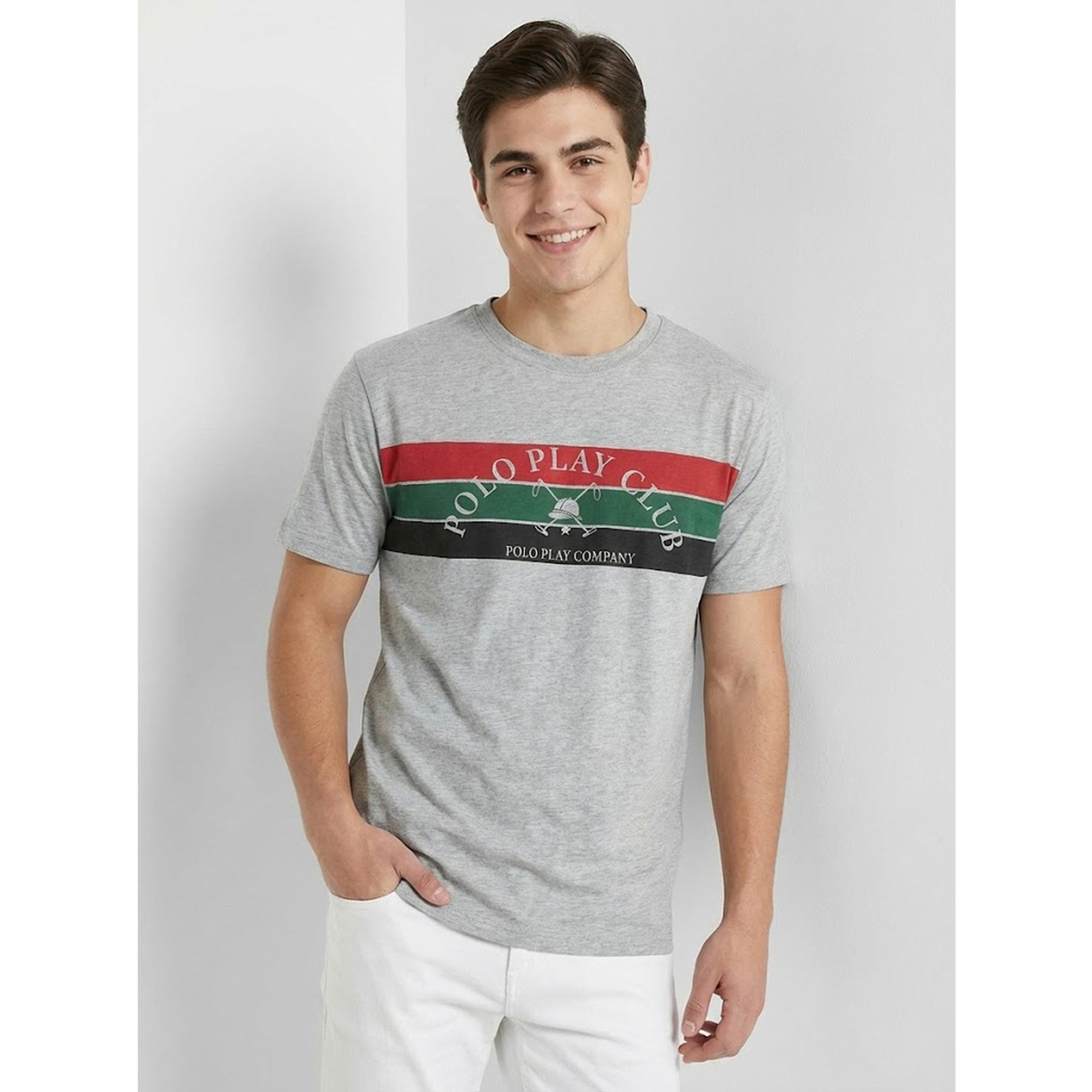 تيشيرت بياقة دائرية وشعار جرافيك للرجال-men-clothing-tshirtsandpolos-tshirts-image-1