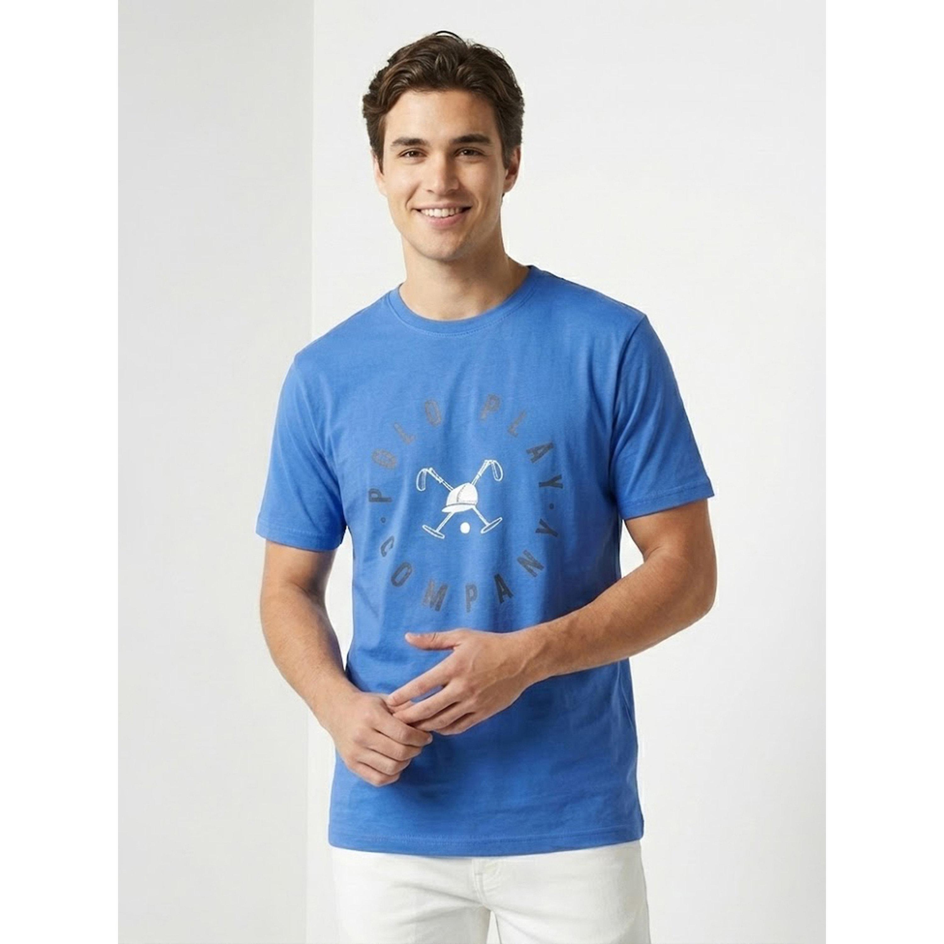 تيشيرت بياقة دائرية وشعار جرافيك للرجال-men-clothing-tshirtsandpolos-tshirts-image-1