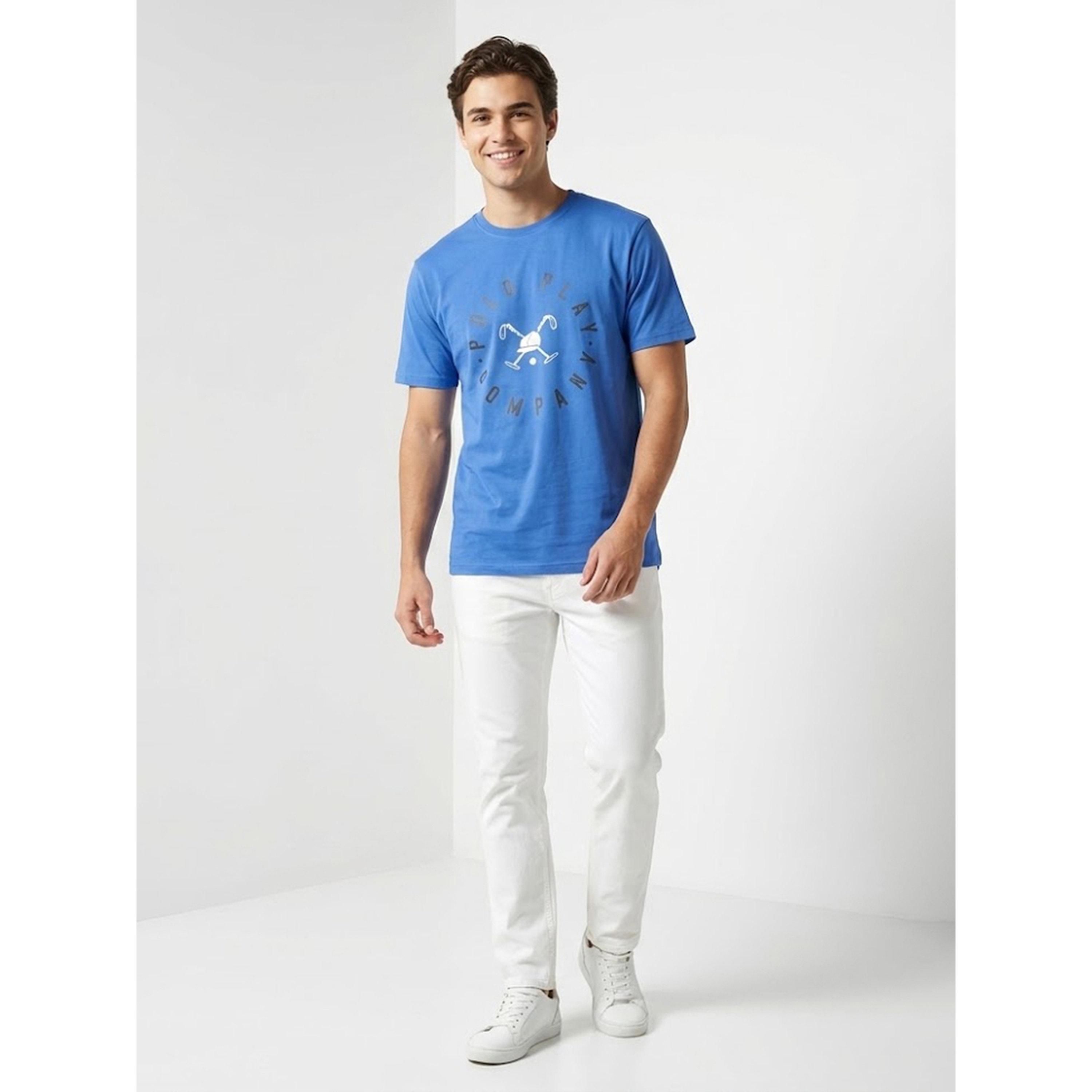 تيشيرت بياقة دائرية وشعار جرافيك للرجال-men-clothing-tshirtsandpolos-tshirts-image-2