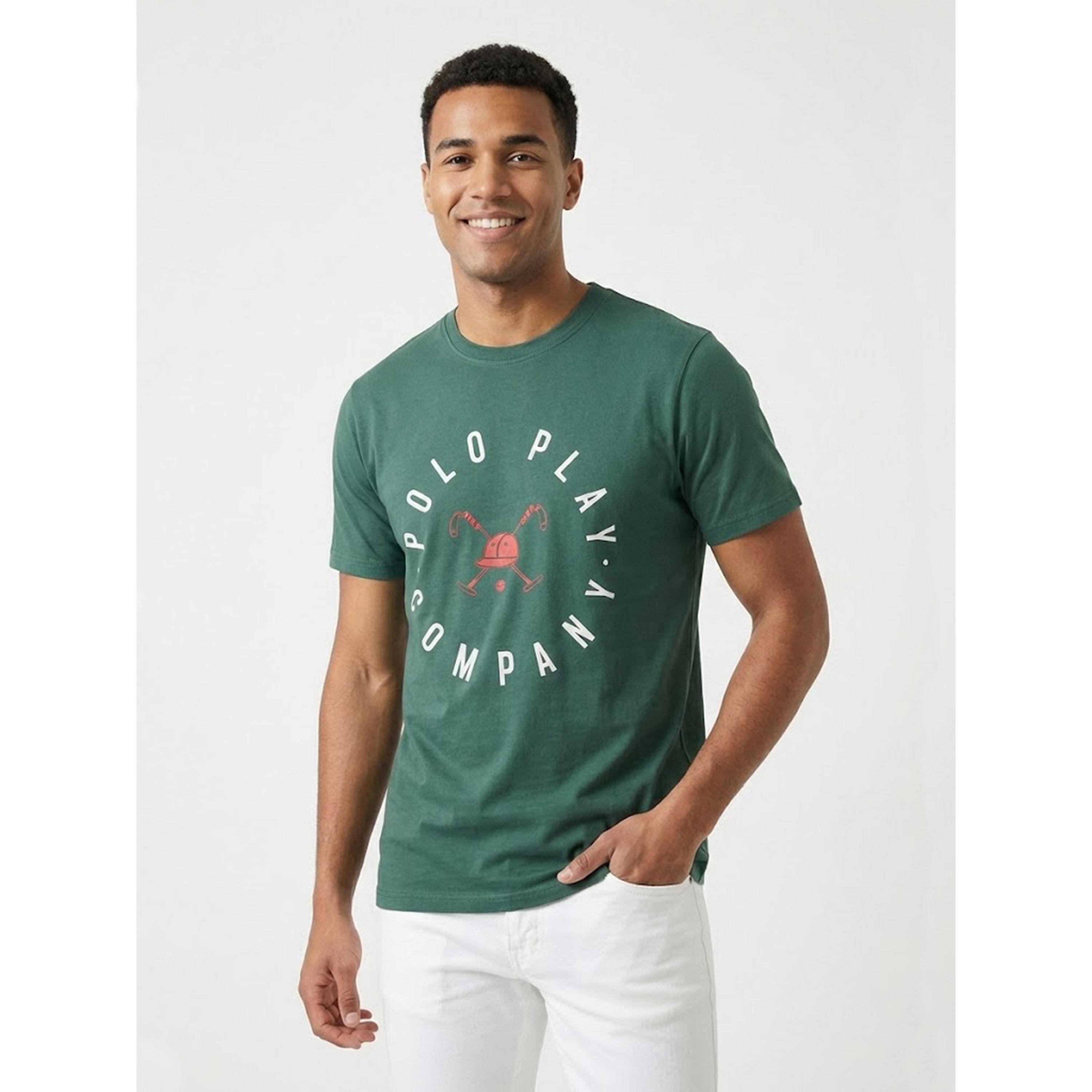 تيشيرت بأكمام قصيرة وشعار جرافيك للرجال-men-clothing-tshirtsandpolos-tshirts-image-1
