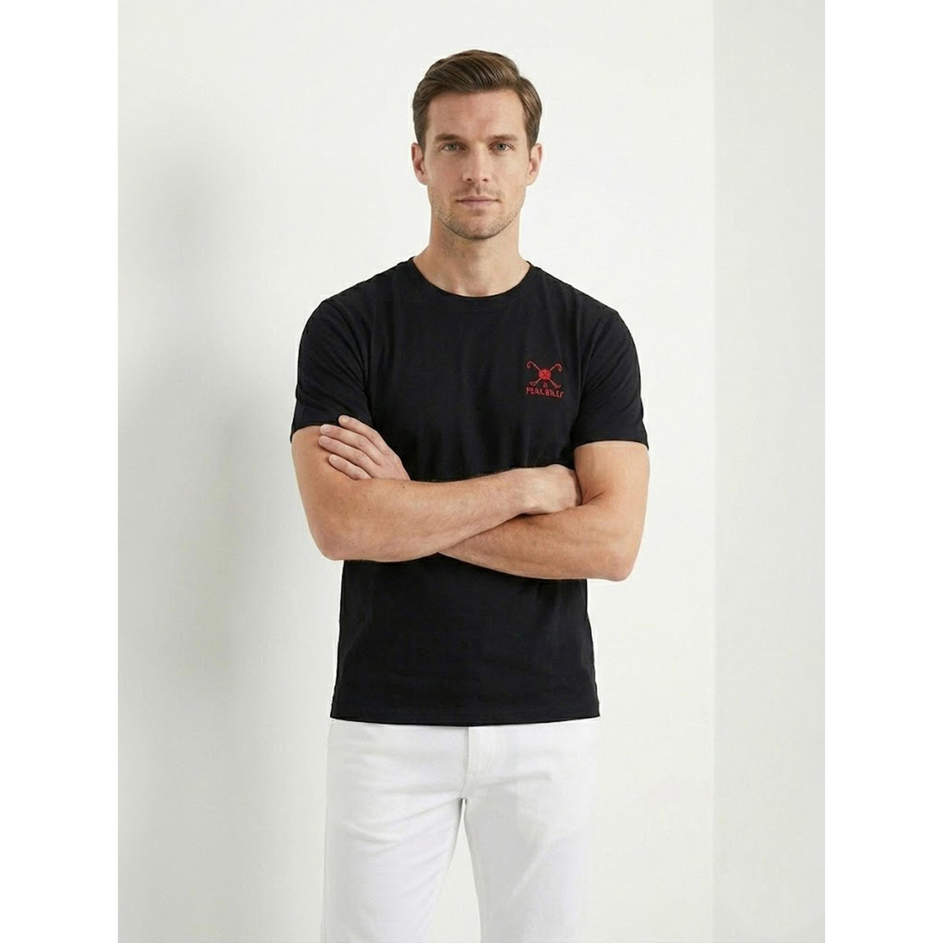 تيشيرت بأكمام قصيرة وتفاصيل شعار للرجال-men-clothing-tshirtsandpolos-tshirts-image-2
