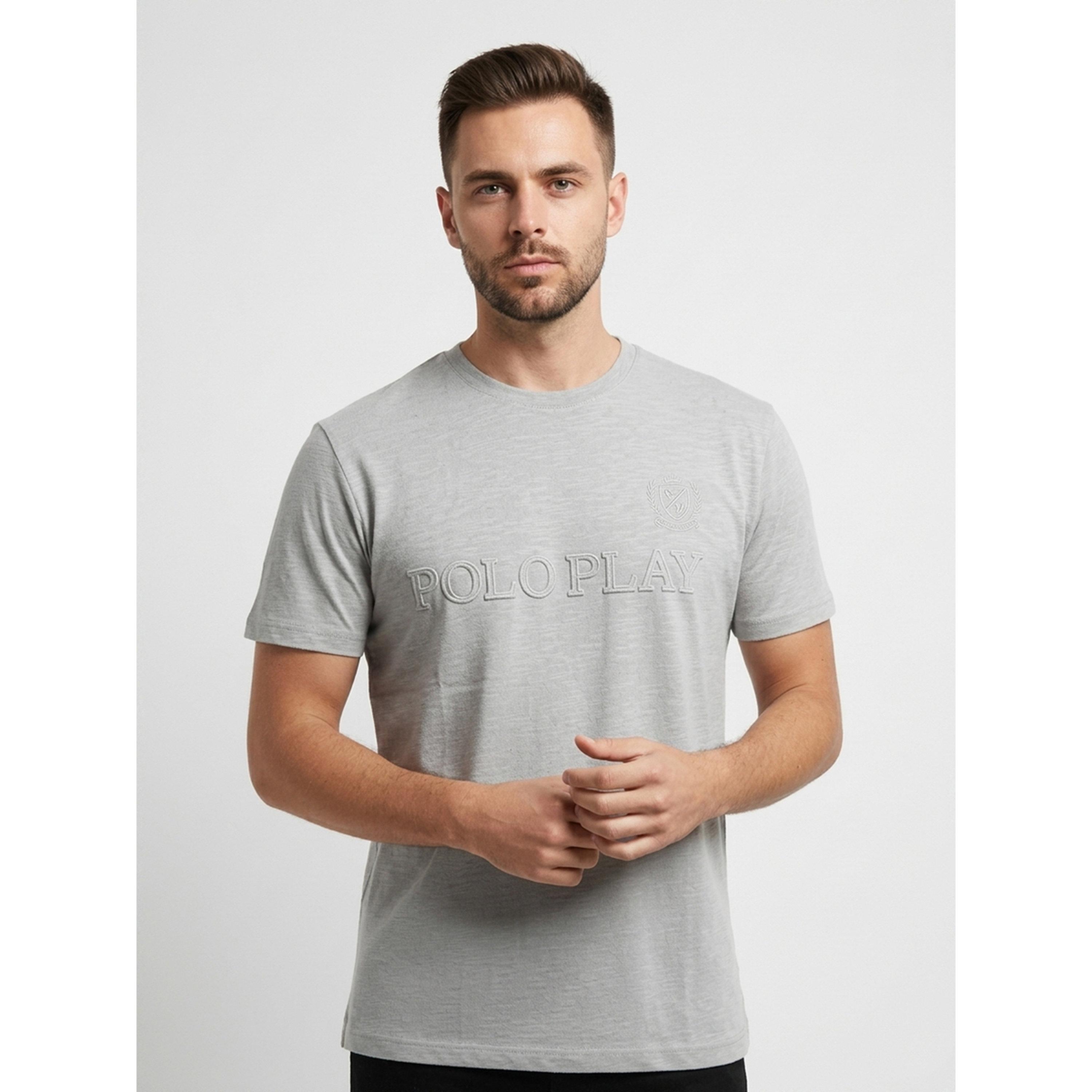 تيشيرت بياقة دائرية وشعار بارز للرجال-men-clothing-tshirtsandpolos-tshirts-image-1