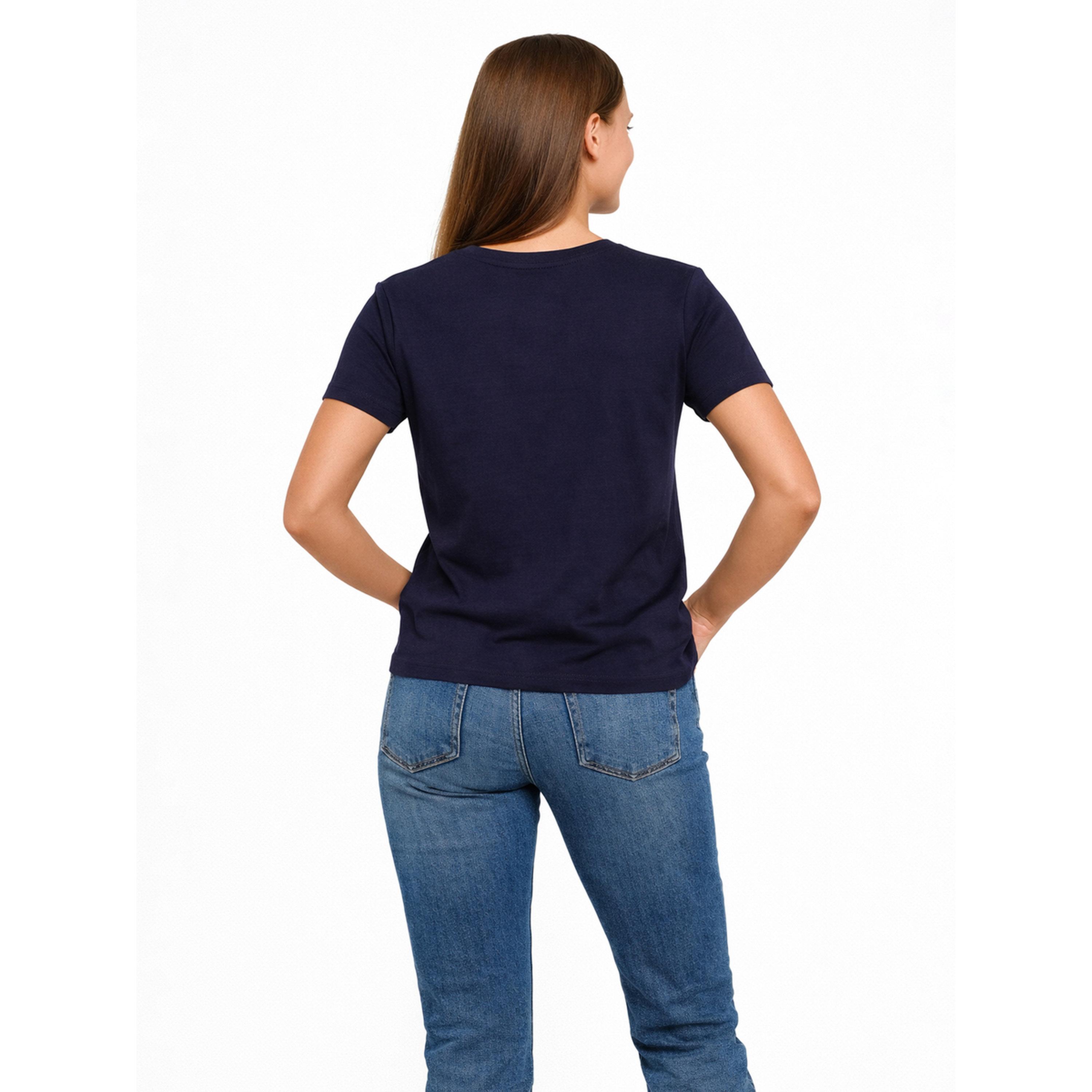 تيشيرت بياقة دائرية وطبعة شعار-women-clothing-tshirts-image-2