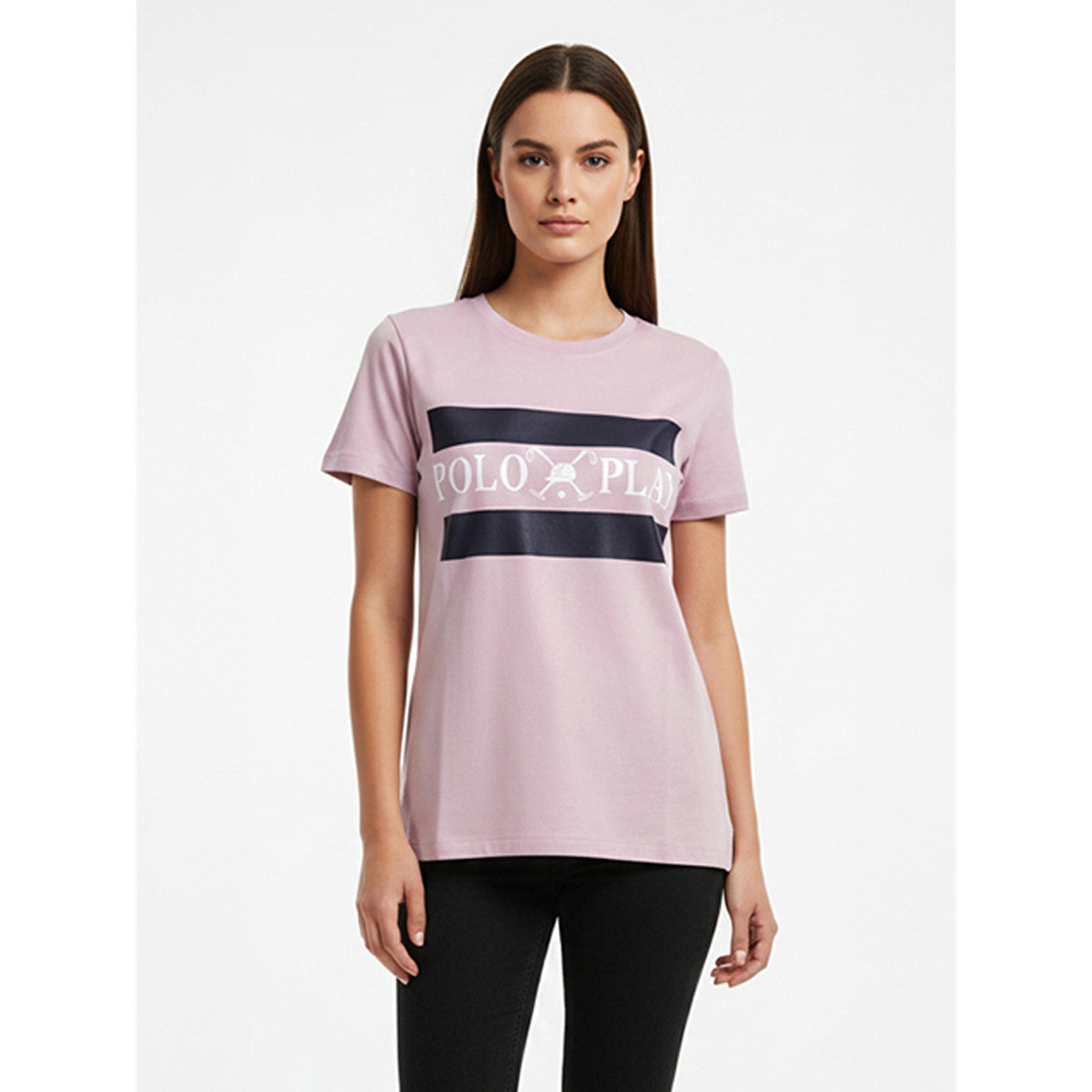 تيشيرت بياقة دائرية وشعار جرافيك-women-clothing-tshirts-image-1