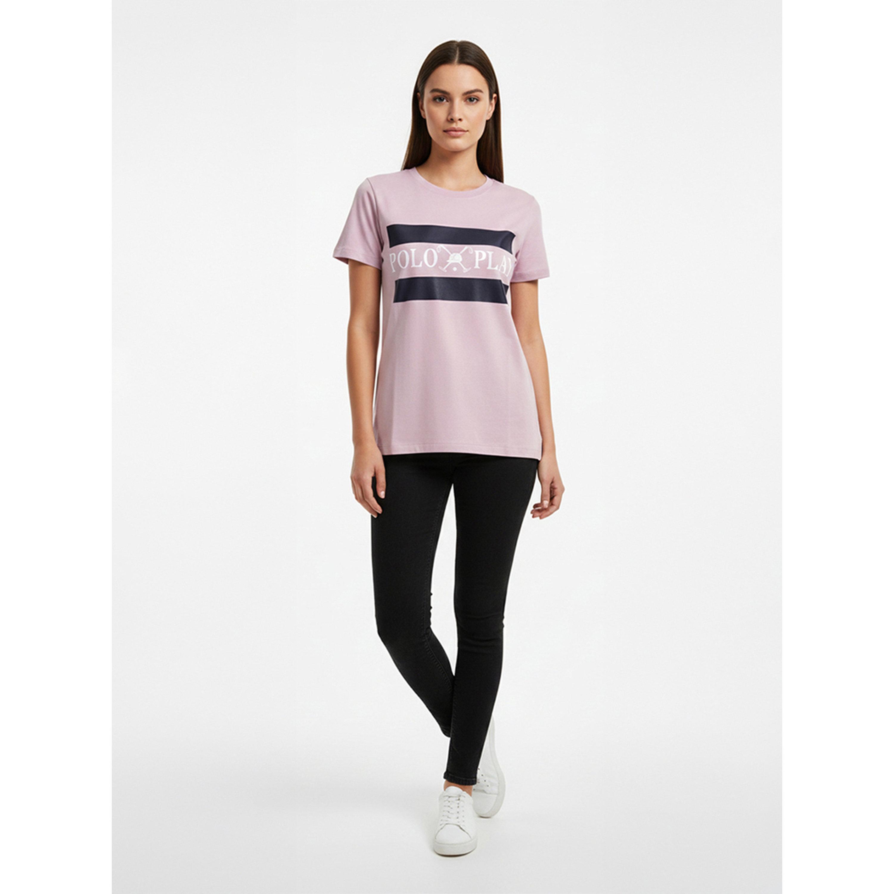 تيشيرت بياقة دائرية وشعار جرافيك-women-clothing-tshirts-image-2