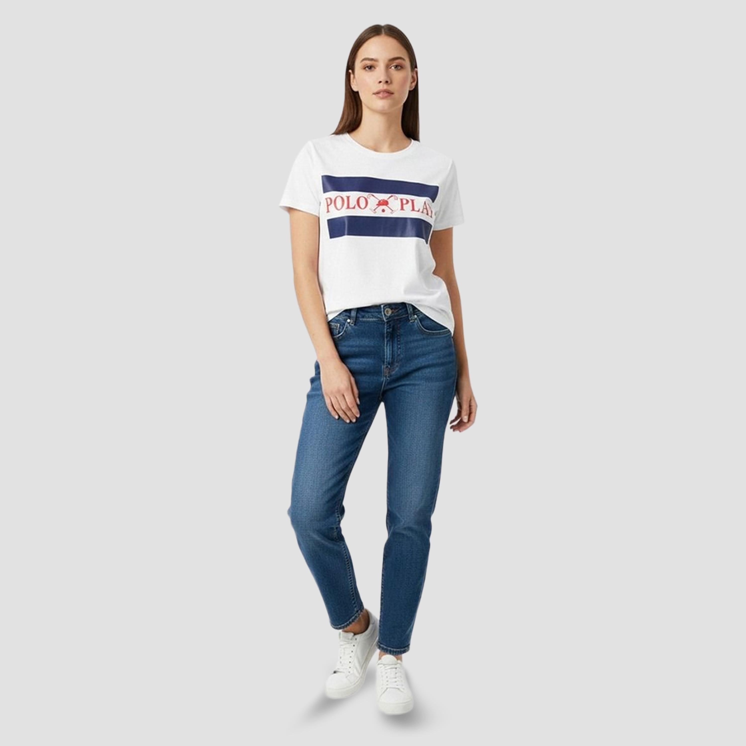تيشيرت بأكمام قصيرة وطبعة شعار-women-clothing-tshirts-image-2