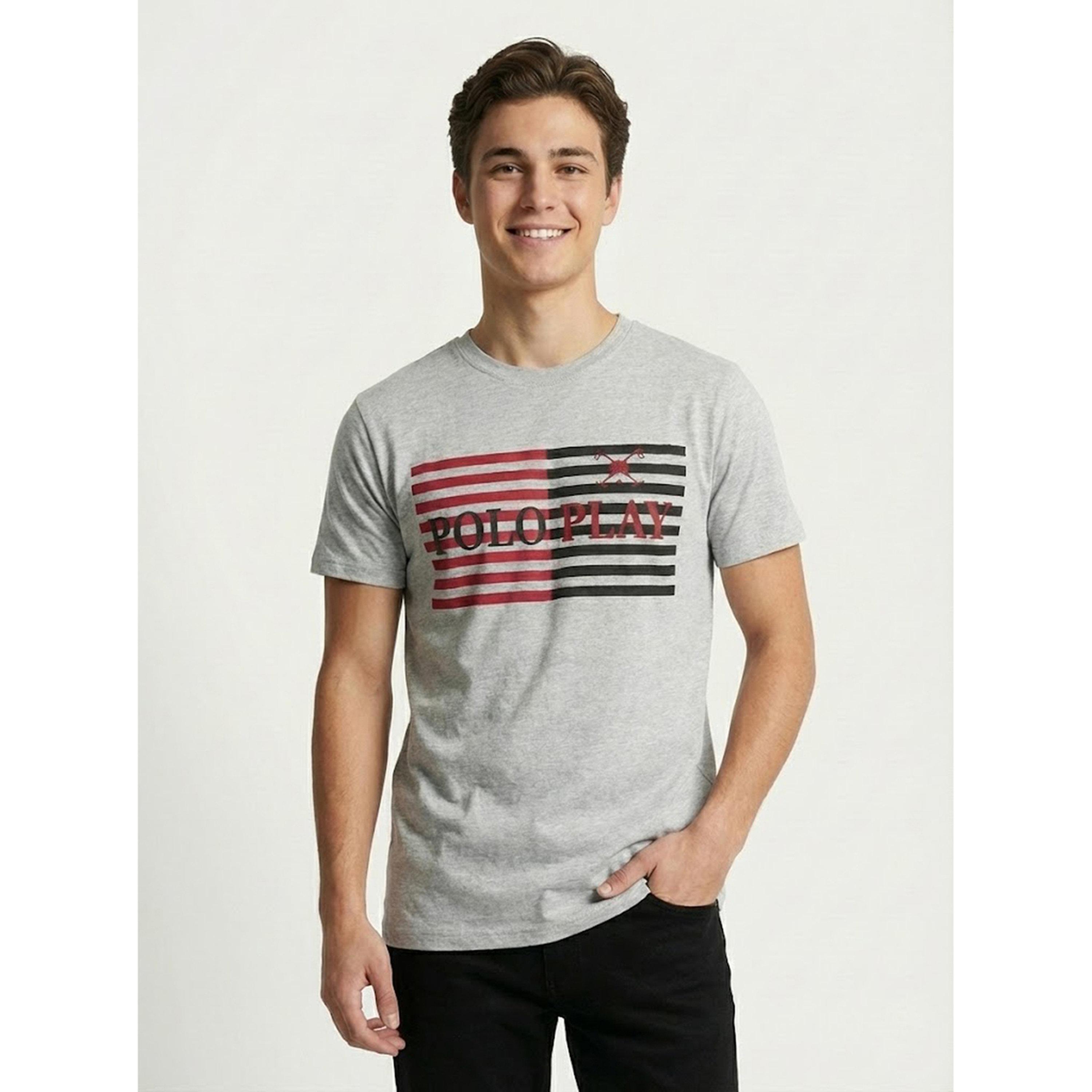 تيشيرت بياقة دائرية وشعار جرافيك للرجال-men-clothing-tshirtsandpolos-tshirts-image-1