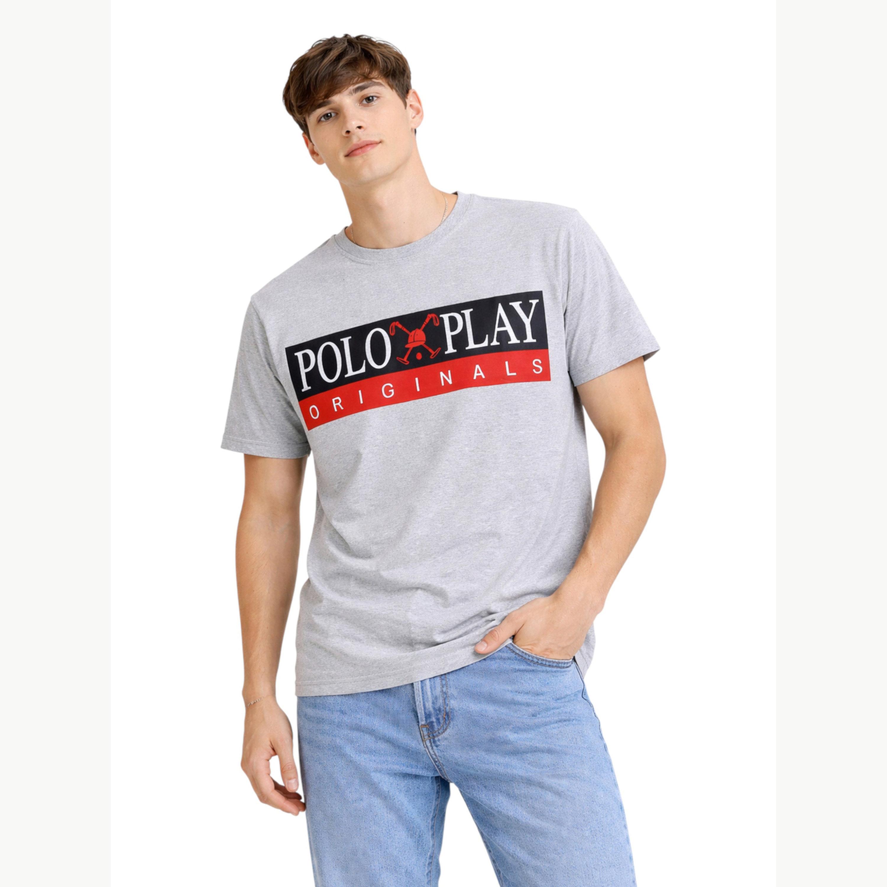 تيشيرت بياقة دائرية وشعار جرافيك للرجال-men-clothing-tshirtsandpolos-tshirts-image-1