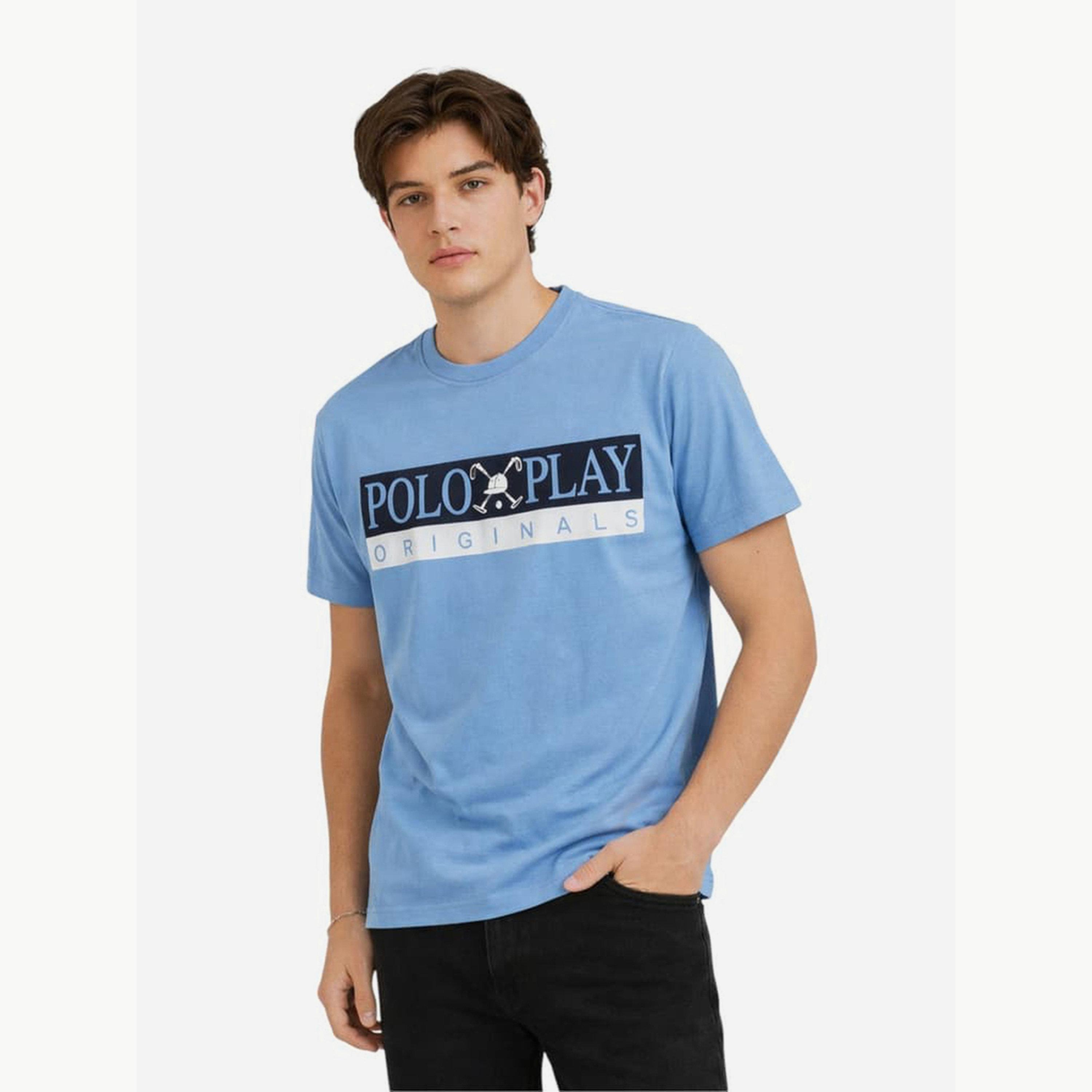 تيشيرت بياقة دائرية وشعار جرافيك للرجال-men-clothing-tshirtsandpolos-tshirts-image-1