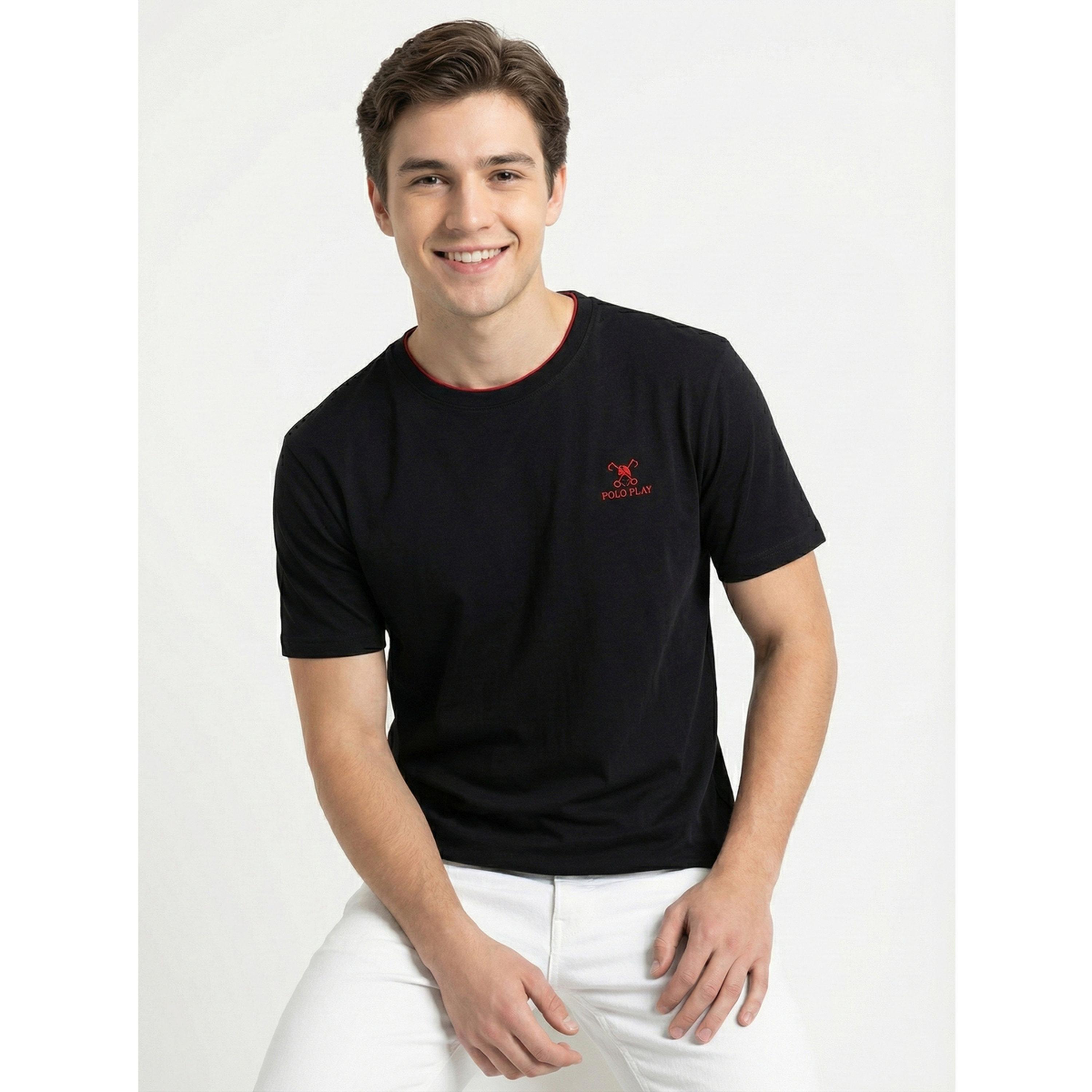 تيشيرت بياقة دائرية وشعار جرافيك للرجال-men-clothing-tshirtsandpolos-tshirts-image-1