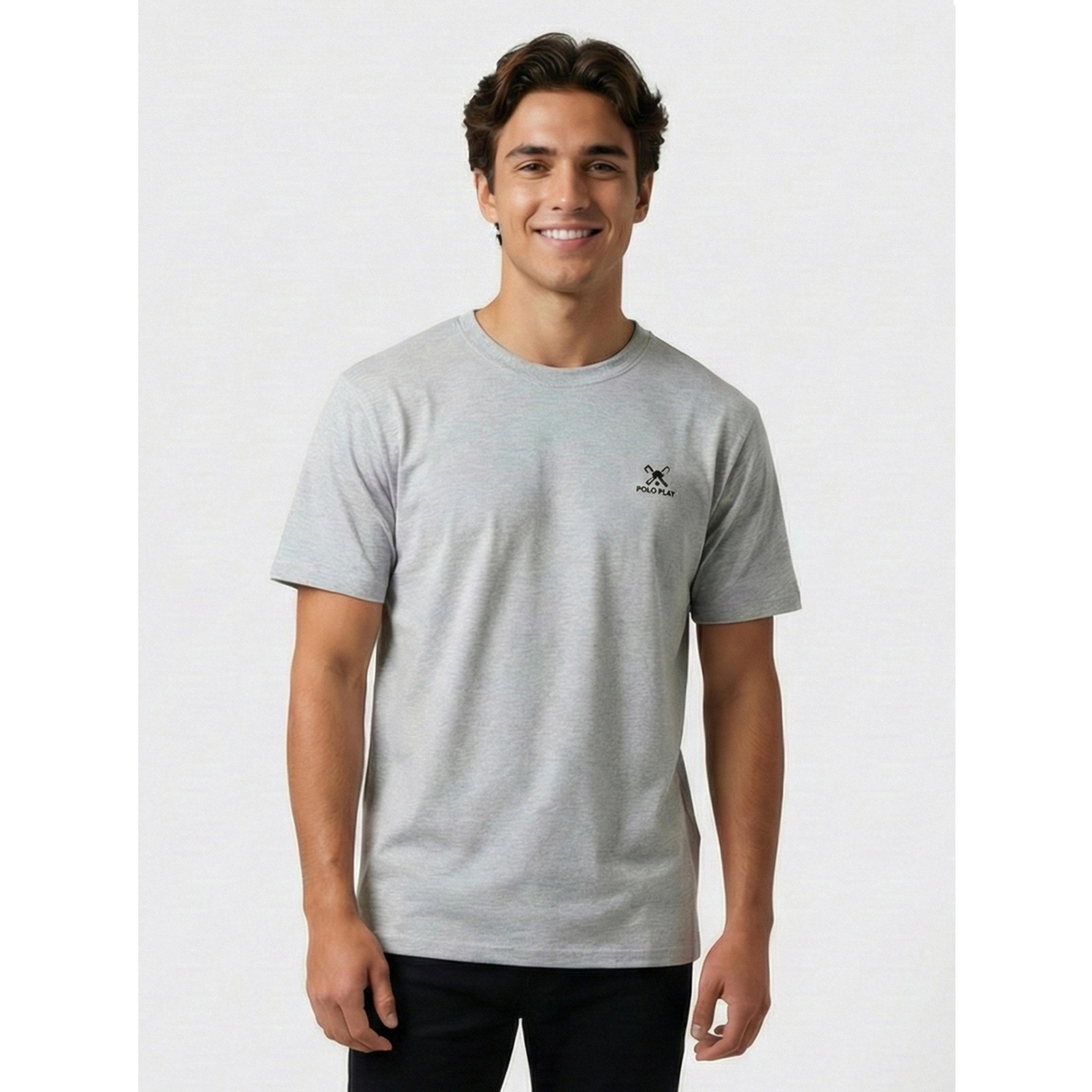 تيشيرت بأكمام قصيرة وتفاصيل شعار للرجال-men-clothing-tshirtsandpolos-tshirts-image-1