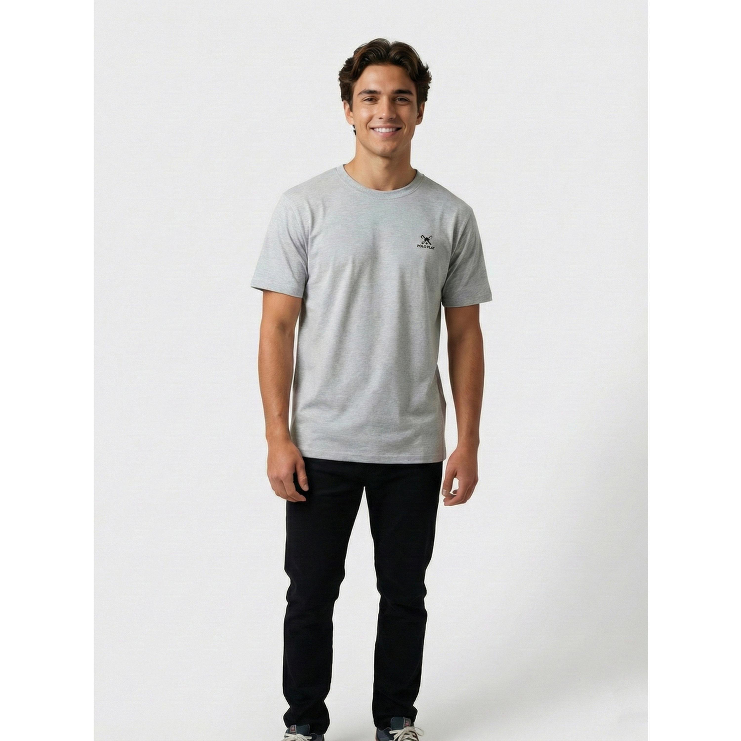 تيشيرت بأكمام قصيرة وتفاصيل شعار للرجال-men-clothing-tshirtsandpolos-tshirts-image-2