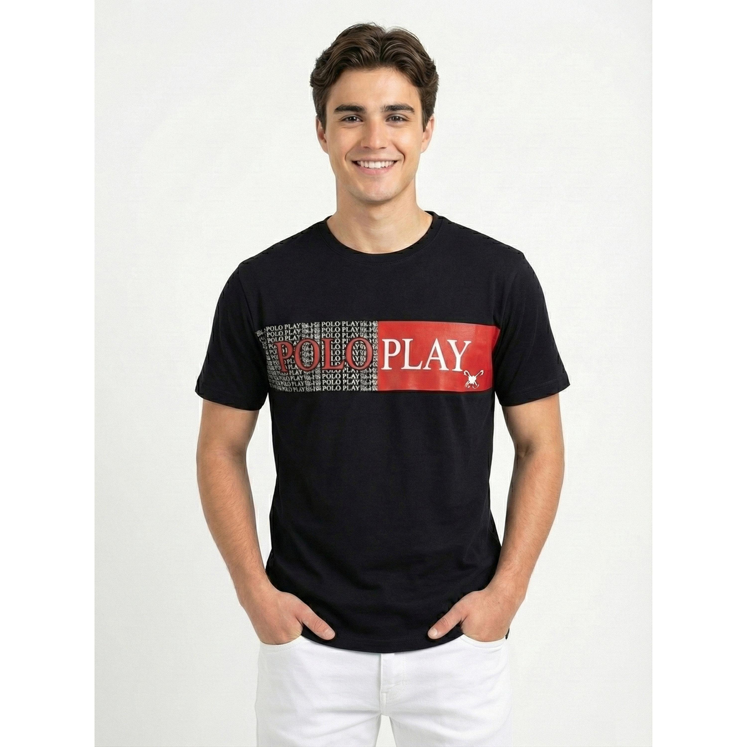 تيشيرت بياقة دائرية وشعار جرافيك للرجال-men-clothing-tshirtsandpolos-tshirts-image-1