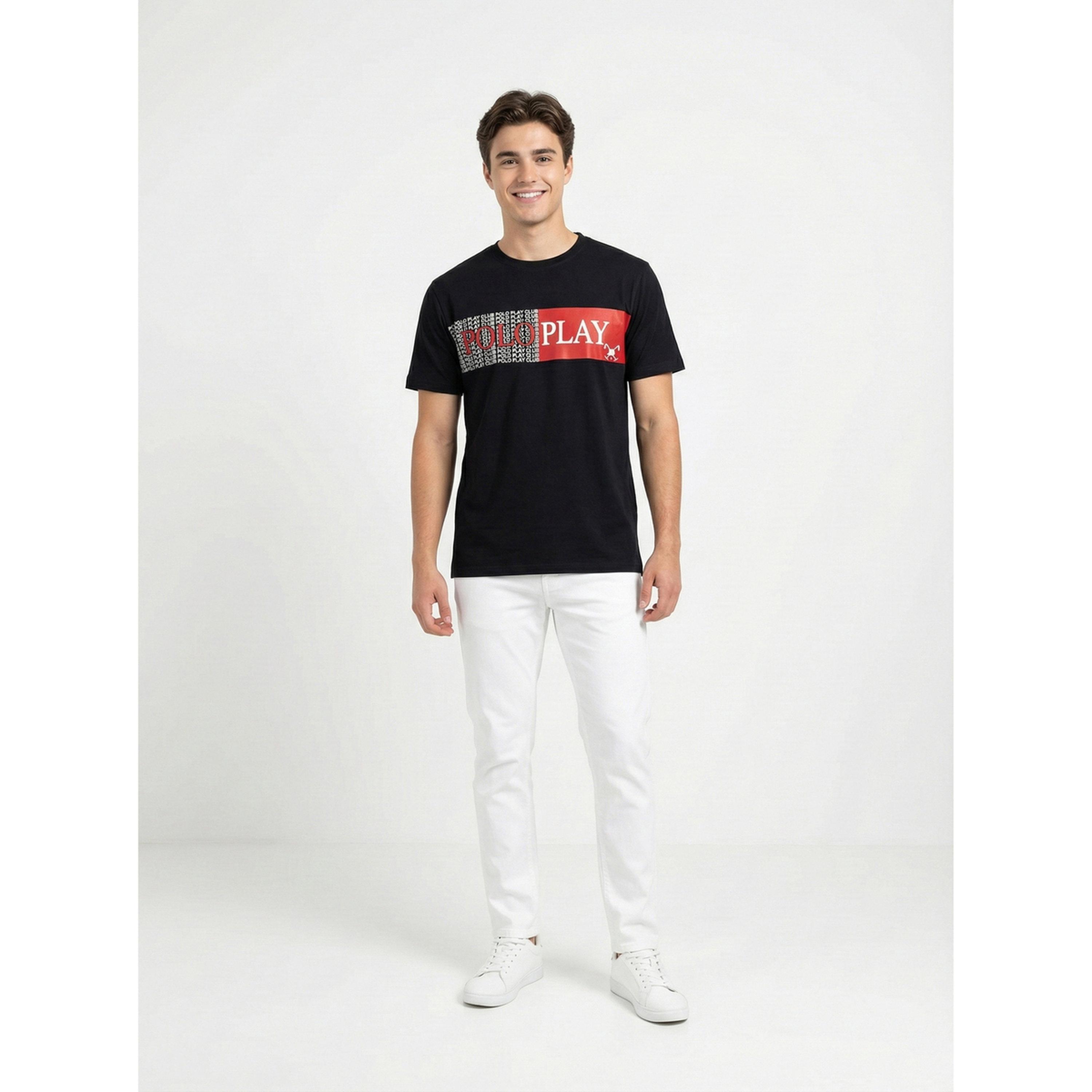 تيشيرت بياقة دائرية وشعار جرافيك للرجال-men-clothing-tshirtsandpolos-tshirts-image-2