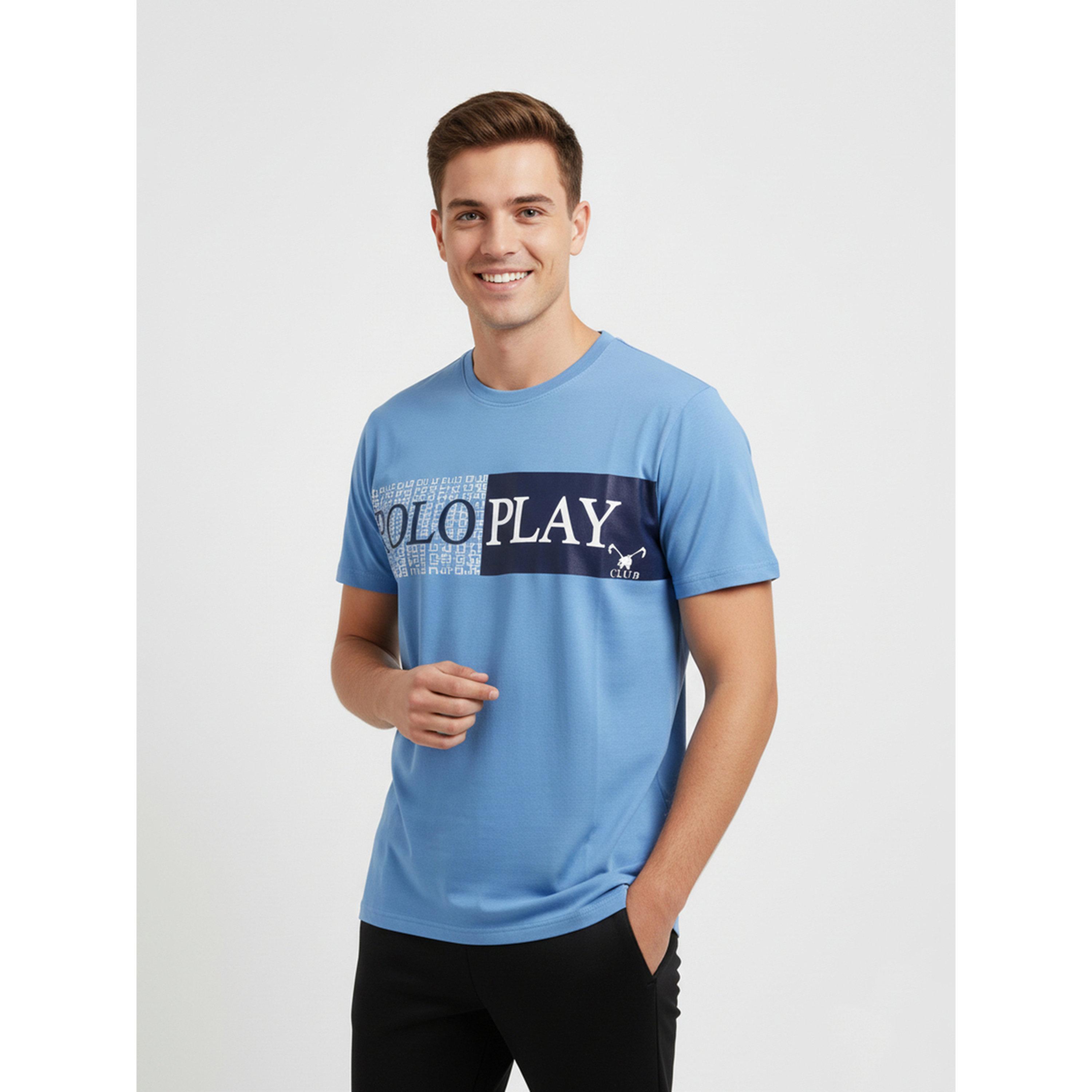 تيشيرت بياقة دائرية وشعار جرافيك للرجال-men-clothing-tshirtsandpolos-tshirts-image-1
