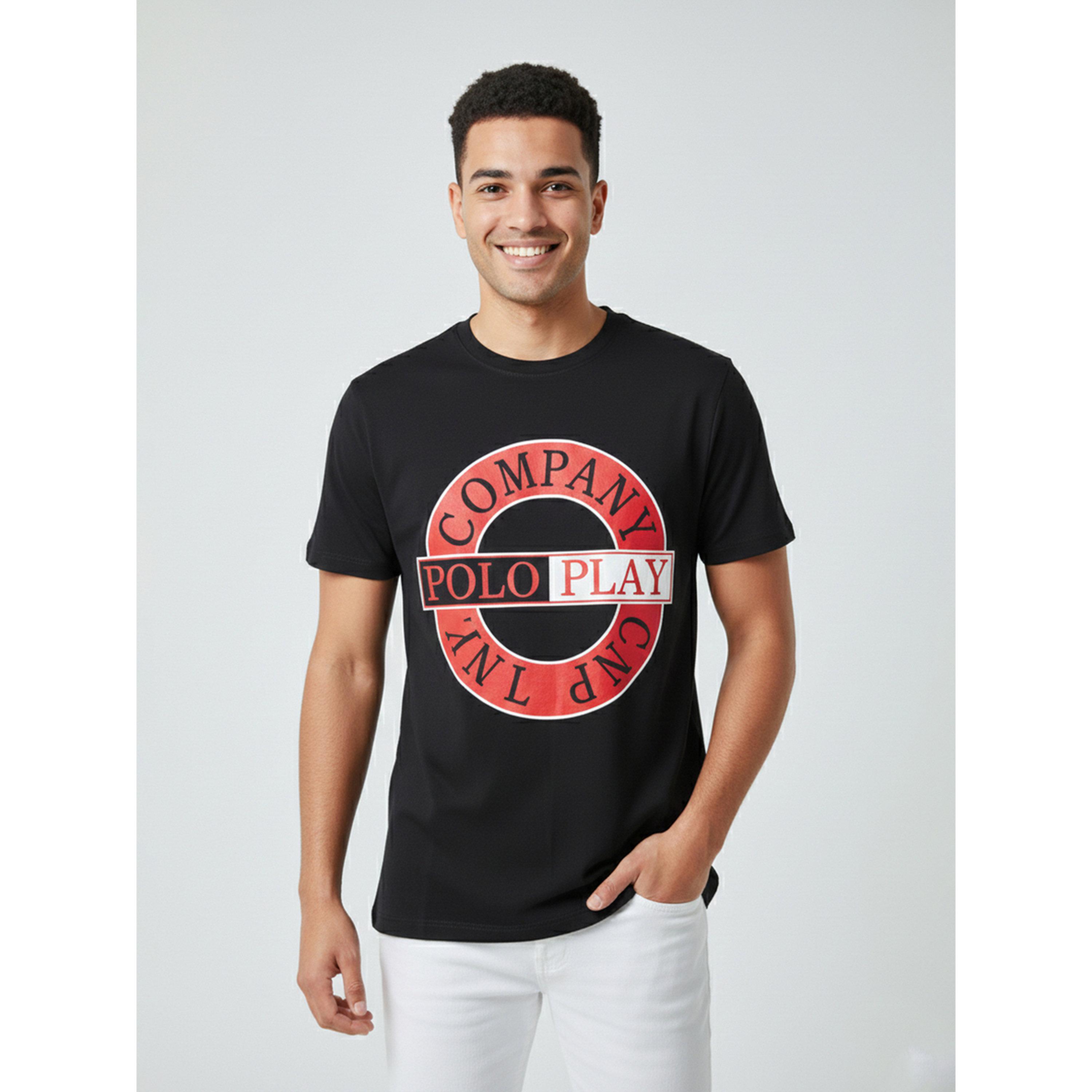 تيشيرت بياقة دائرية وشعار جرافيك للرجال-men-clothing-tshirtsandpolos-tshirts-image-1