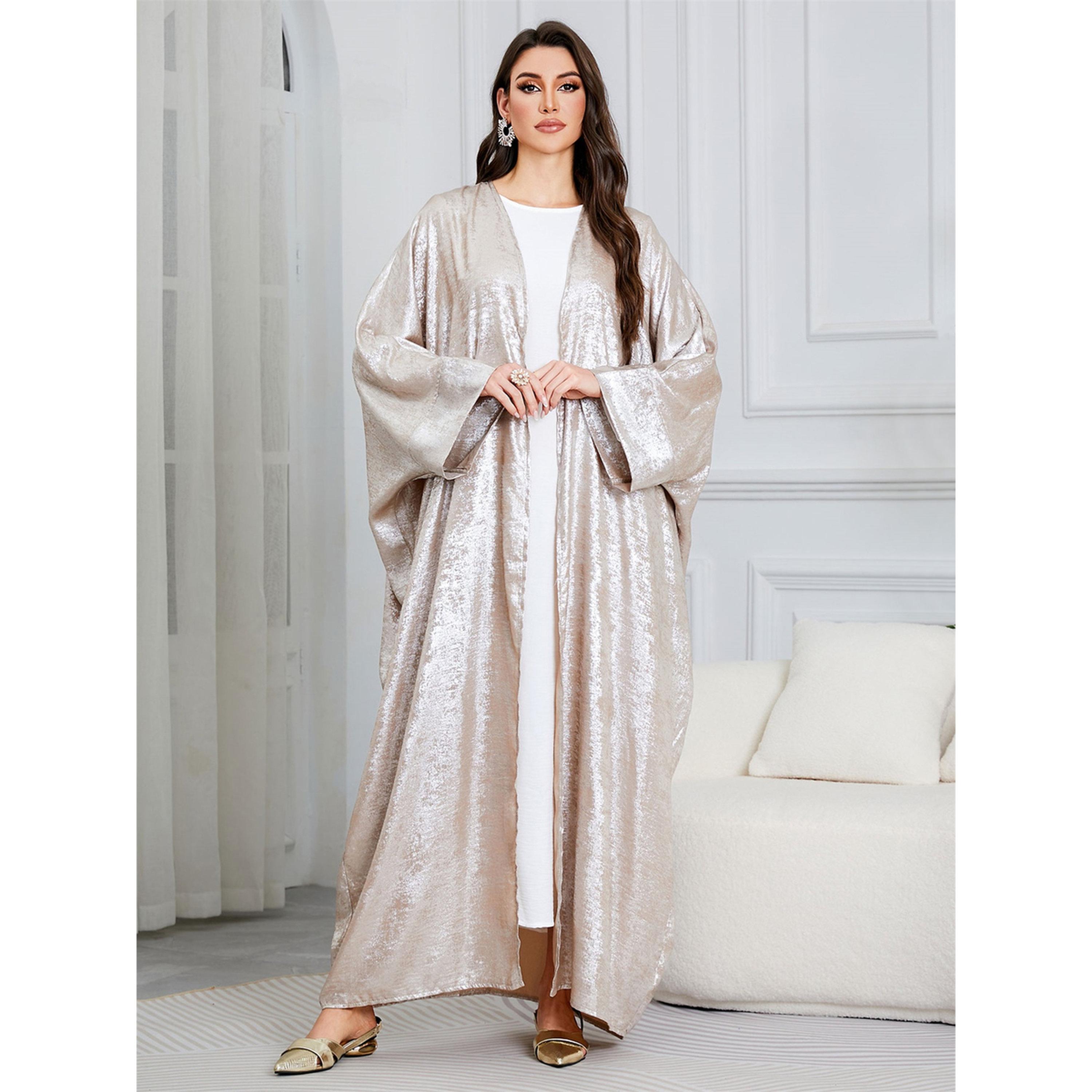 Take Two Beige Sequin Maxi Abaya With A-Line Silhouette-women-arabicclothing-abayas-image-1