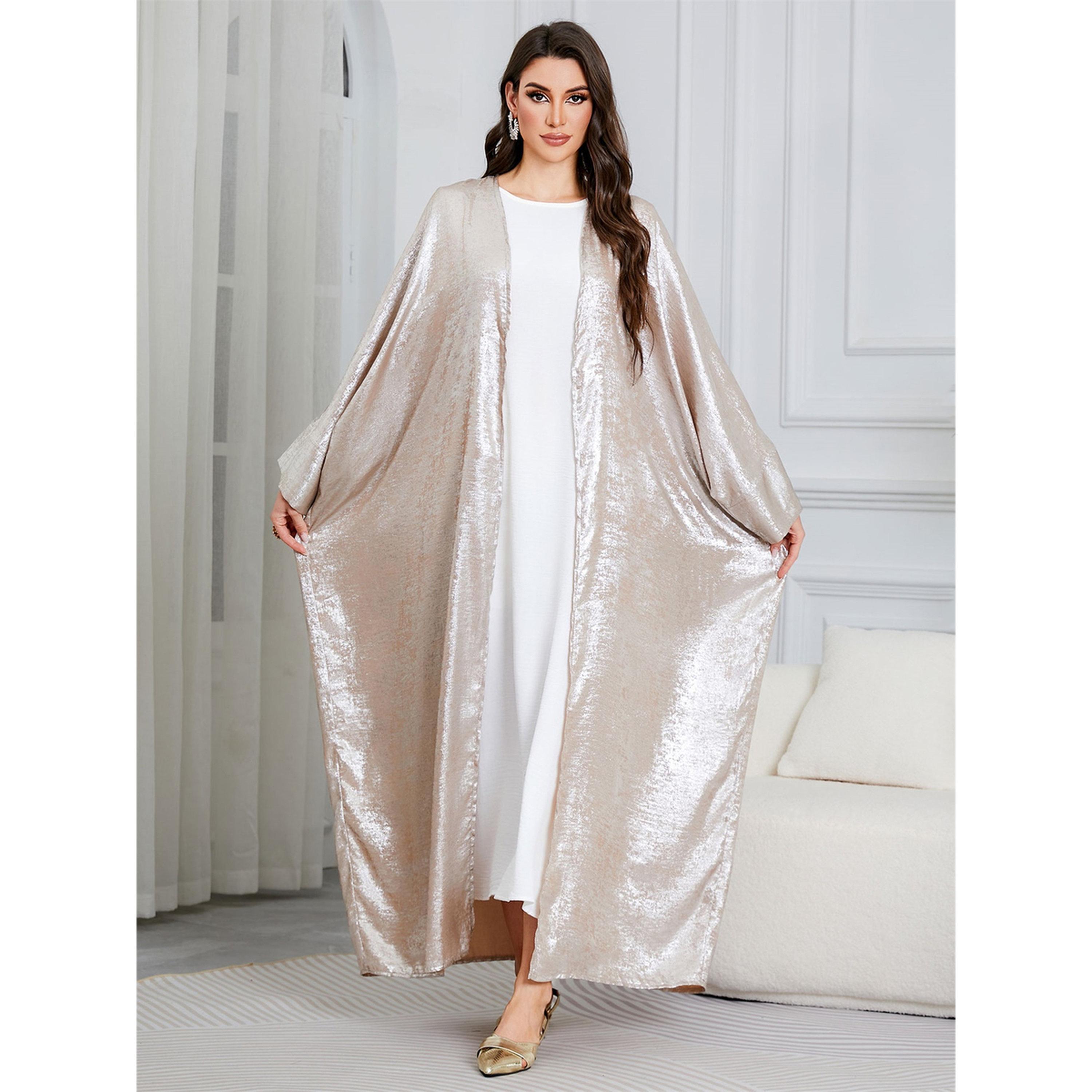 Take Two Beige Sequin Maxi Abaya With A-Line Silhouette-women-arabicclothing-abayas-image-3