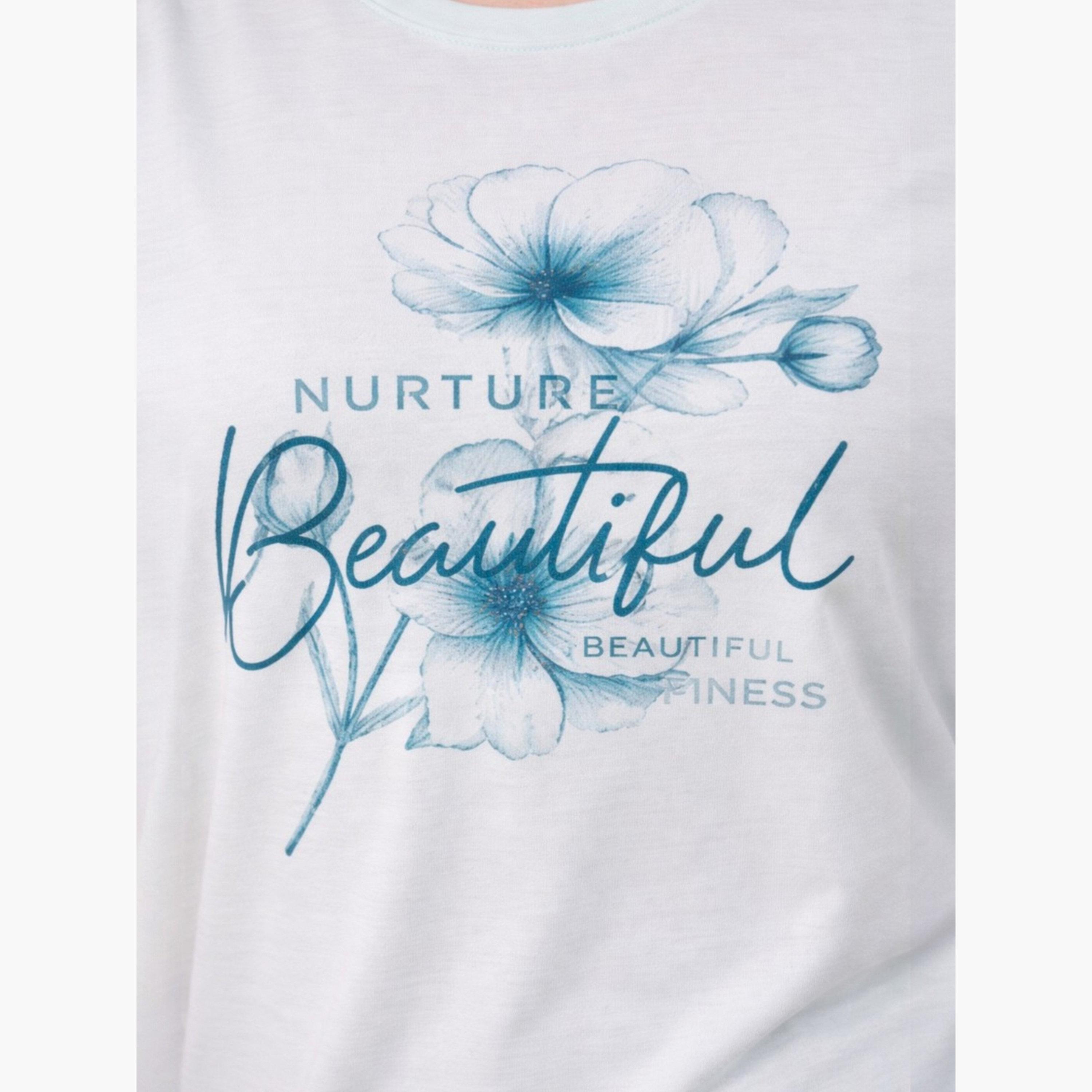 Victor and Jane X Styli Blue Floral Print Sleep T-Shirt Dress-women-clothing-nightwear-nighties-image-6