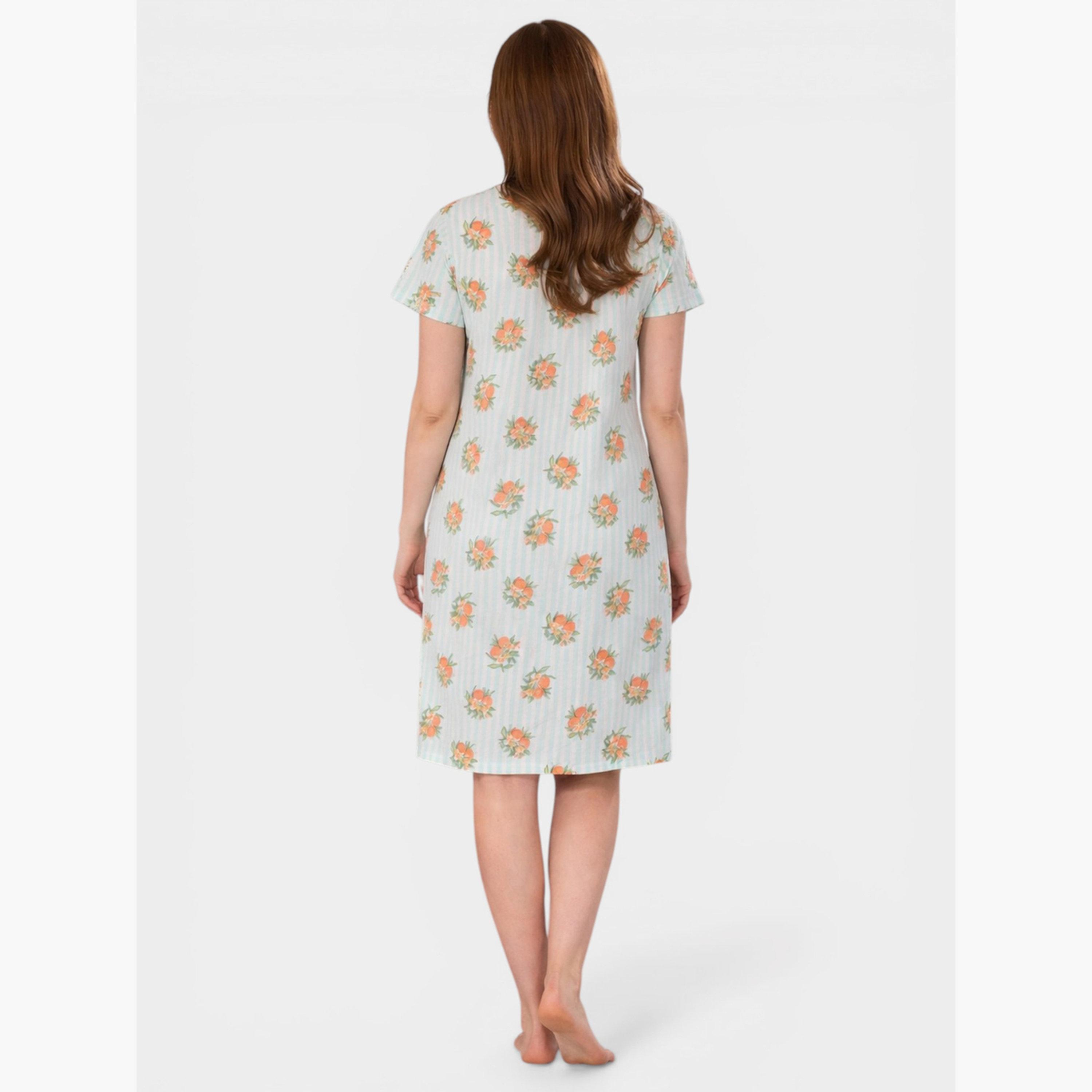 قميص نوم مطبع مع شريط أزرار-women-clothing-nightwear-nighties-image-4