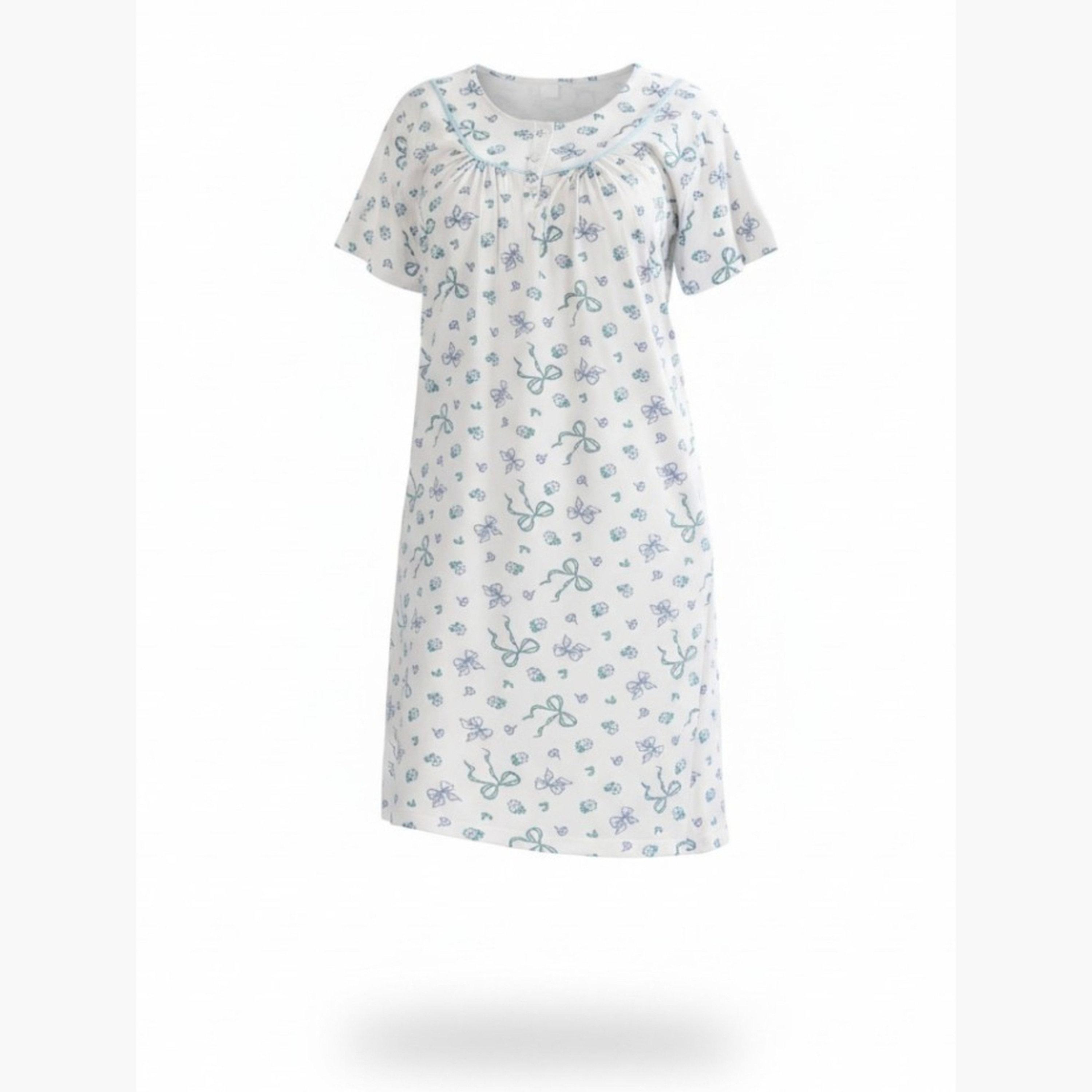 Victor and Jane X Styli Green Printed Nightdress with Button Placket-women-clothing-nightwear-nighties-image-4