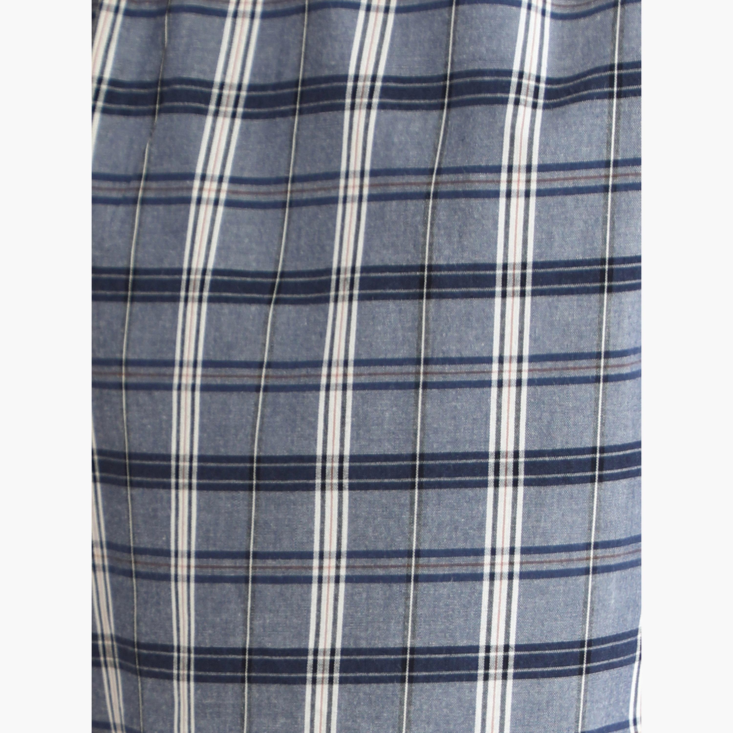 Victor and Jane X Styli Men Solid Cotton T-Shirt and Checked Pyjama Set-men-clothing-nightwear-sets-image-6