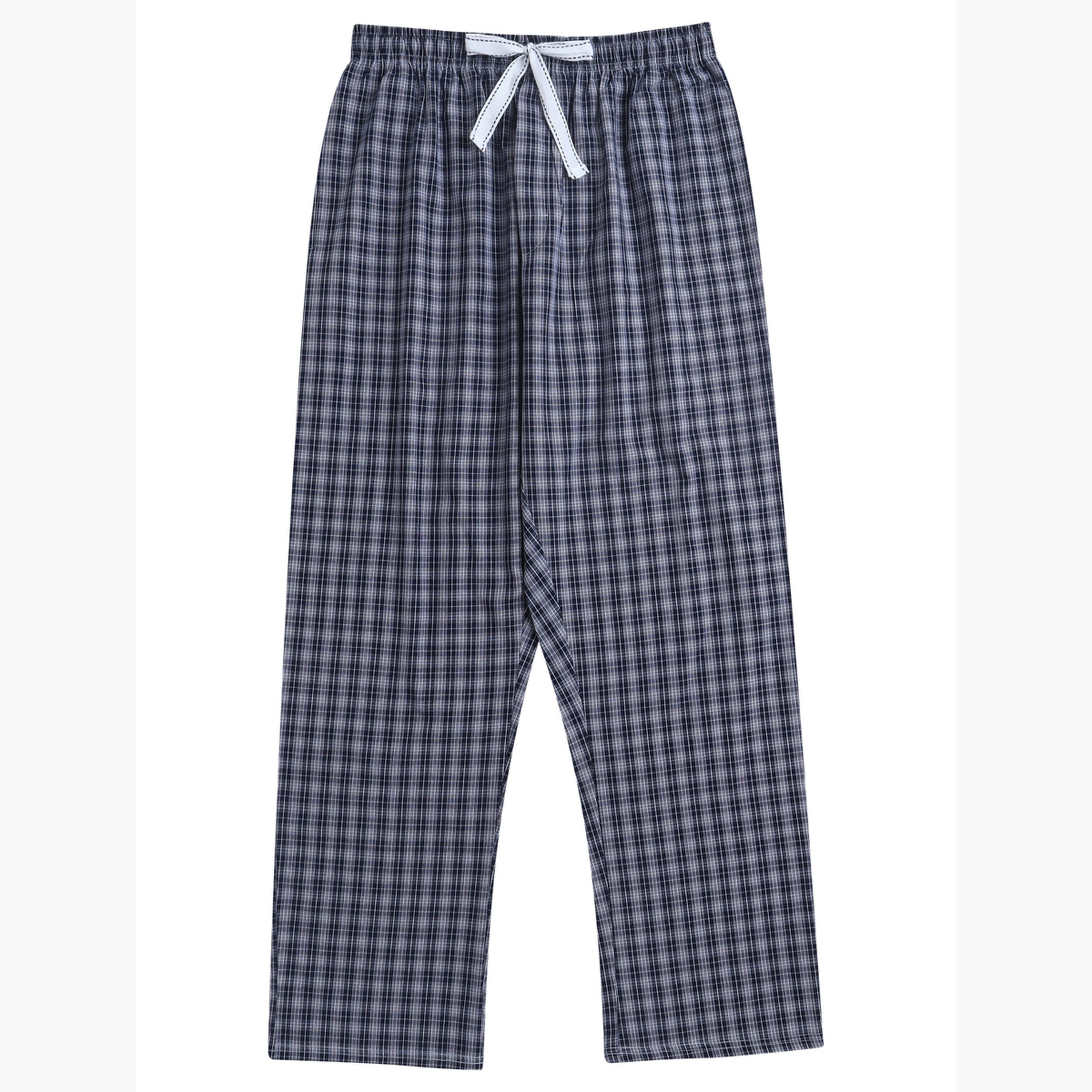 Victor and Jane X Styli Men Solid Cotton T-Shirt and Checked Pyjama Set-men-clothing-nightwear-sets-image-3