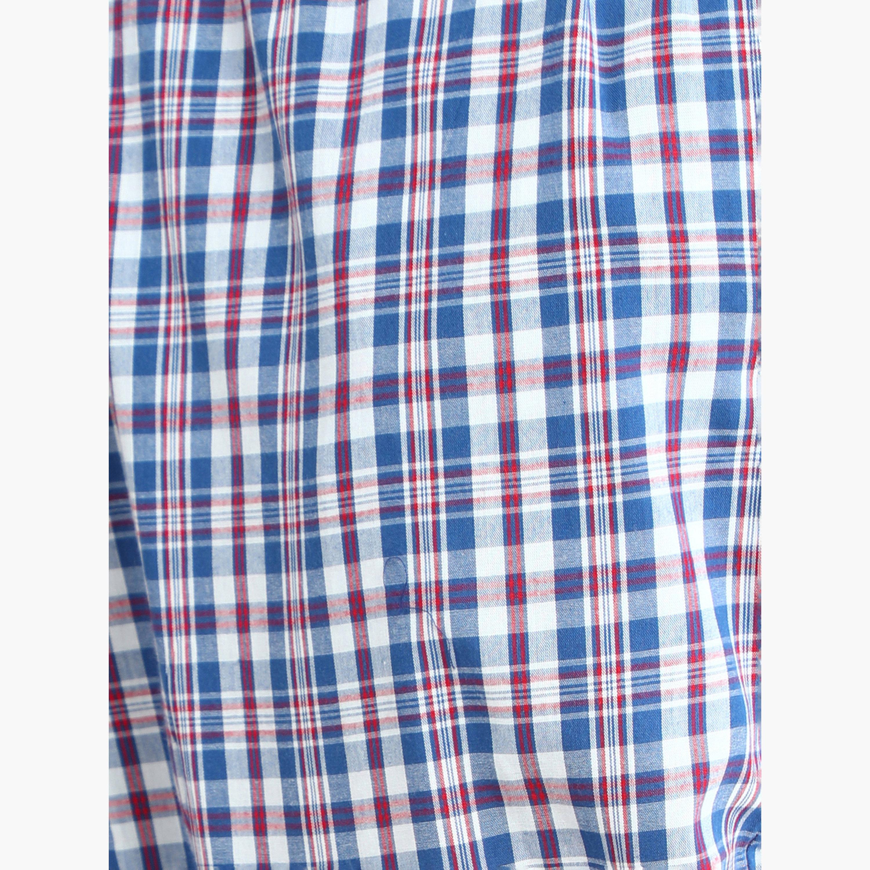 طقم بيجاما من بنطال كاروهات وقميص بأكمام قصيرة قطن-men-clothing-nightwear-sets-image-5